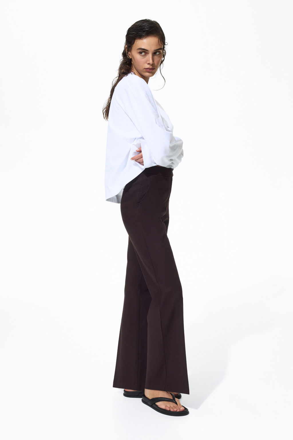 Linen-blend tailored trousers - H&m фото 6