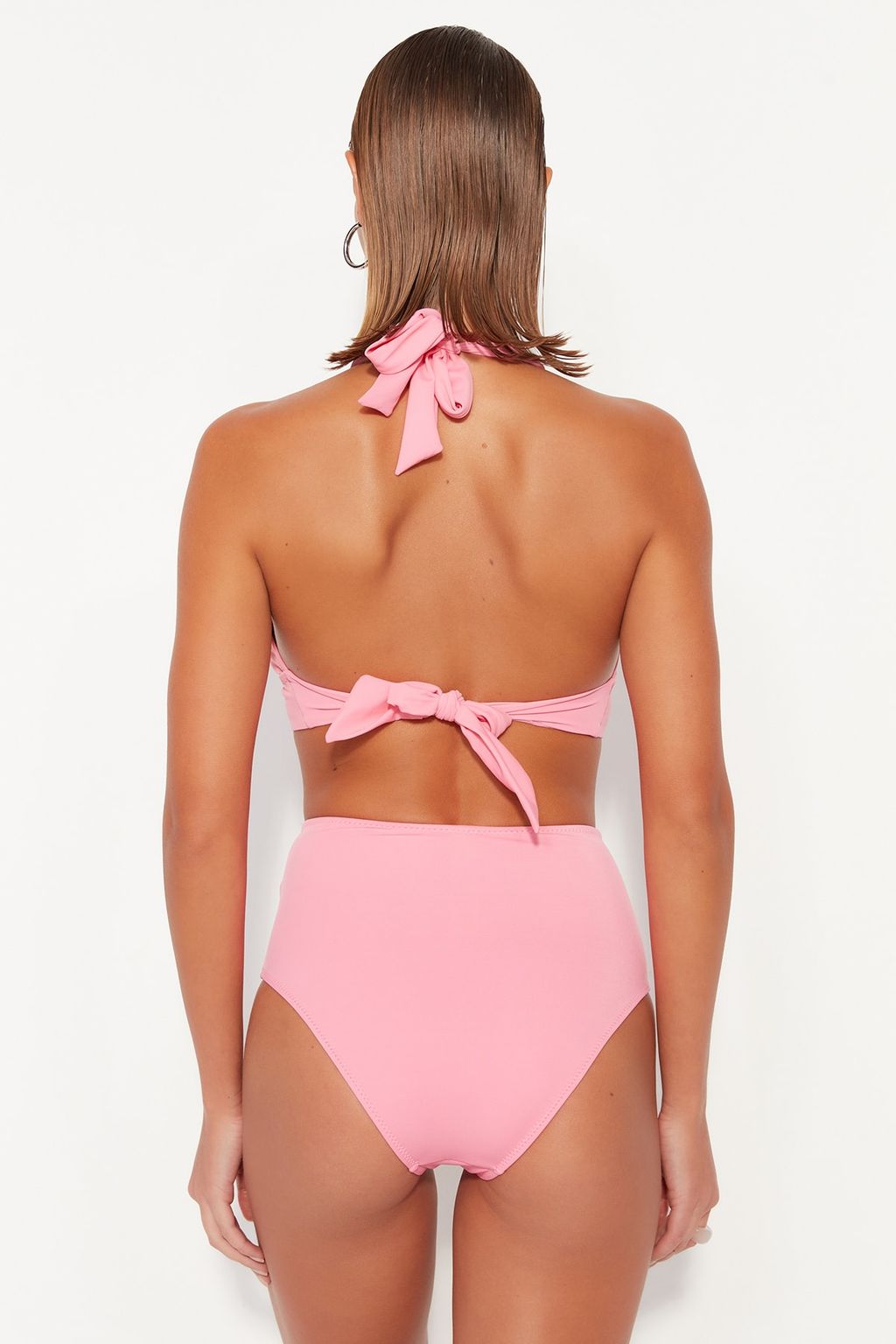 Pembe Cut Out/Pencere Detayl? Hipster Yuksek Bel Bikini Alt? TBESS20BA0184