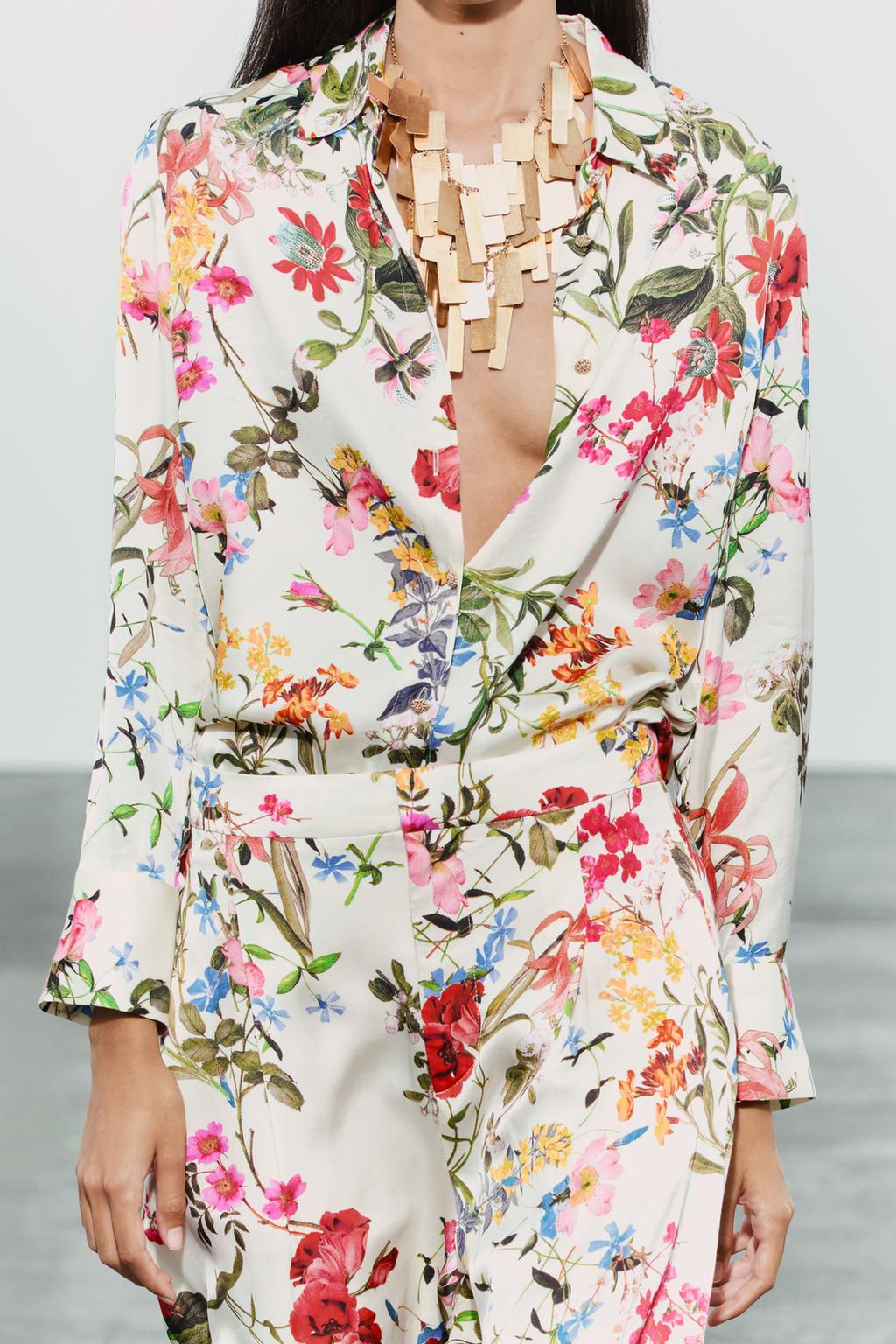 ZW COLLECTION PRINTED SHIRT WITH BUTTONS - Zara фото 2