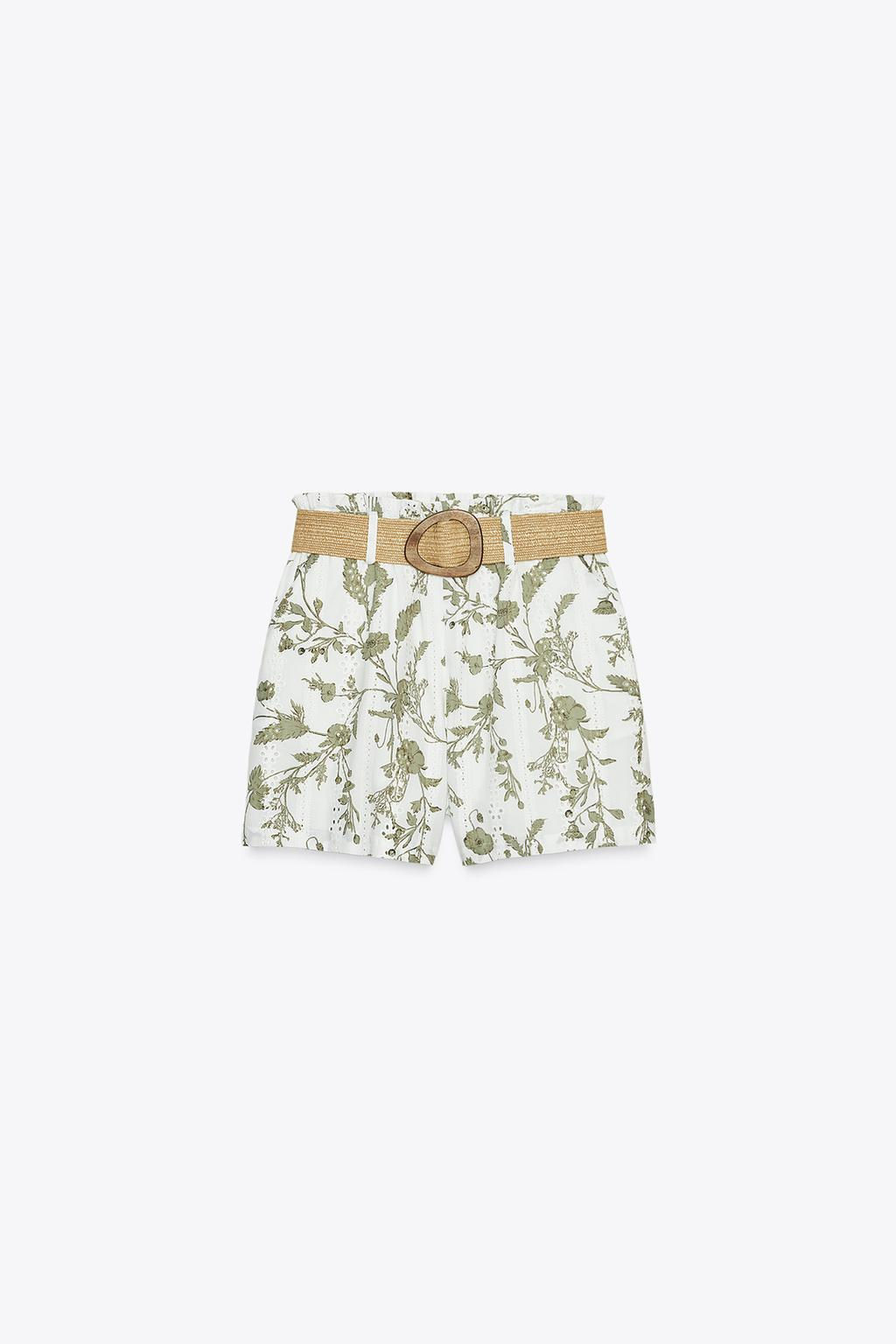 PRINTED BERMUDA SHORTS WITH PERFORATED EMBROIDERY - Zara фото 4