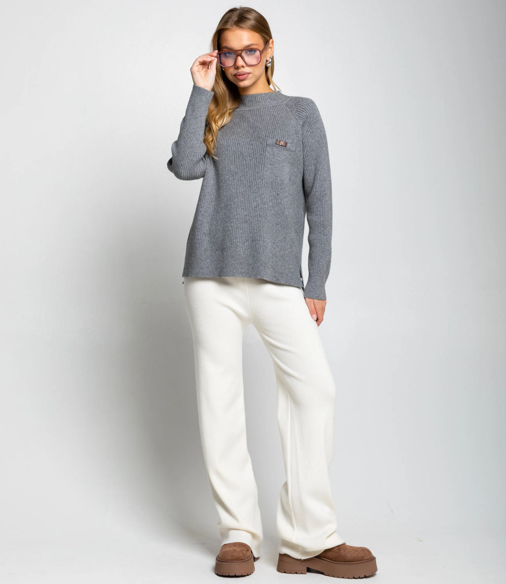 Джемпер #КТ8210, серый