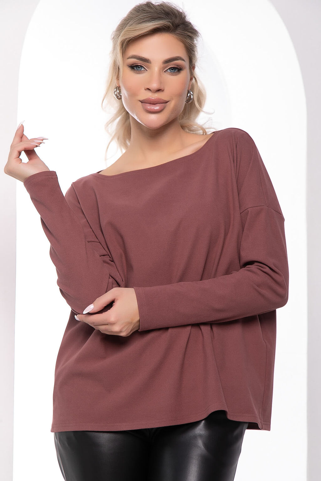 Лонгслив Инэс (ягодный) Б7953 - Lt collection фото 6