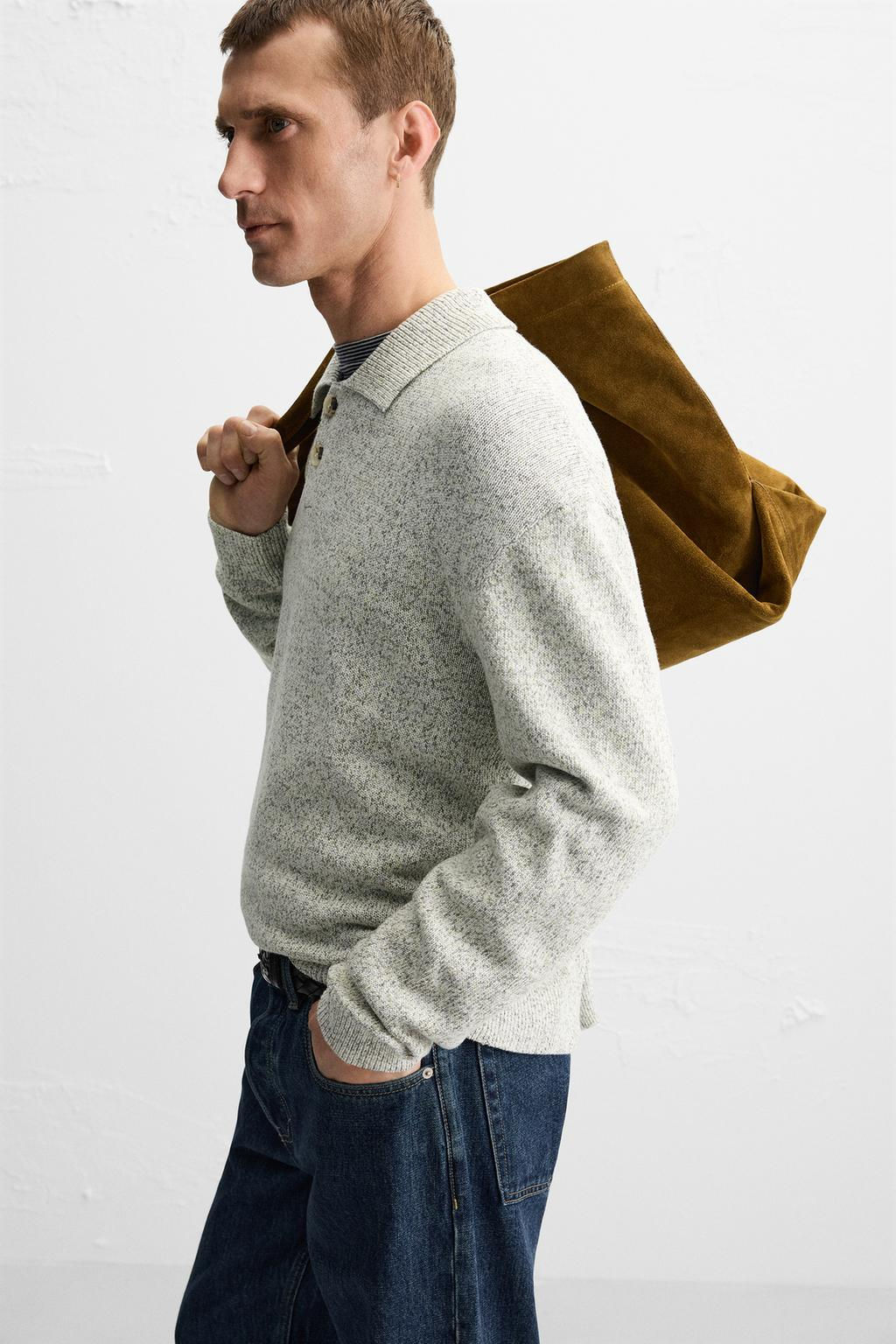 TEXTURED KNIT POLO SHIRT - Zara фото 7