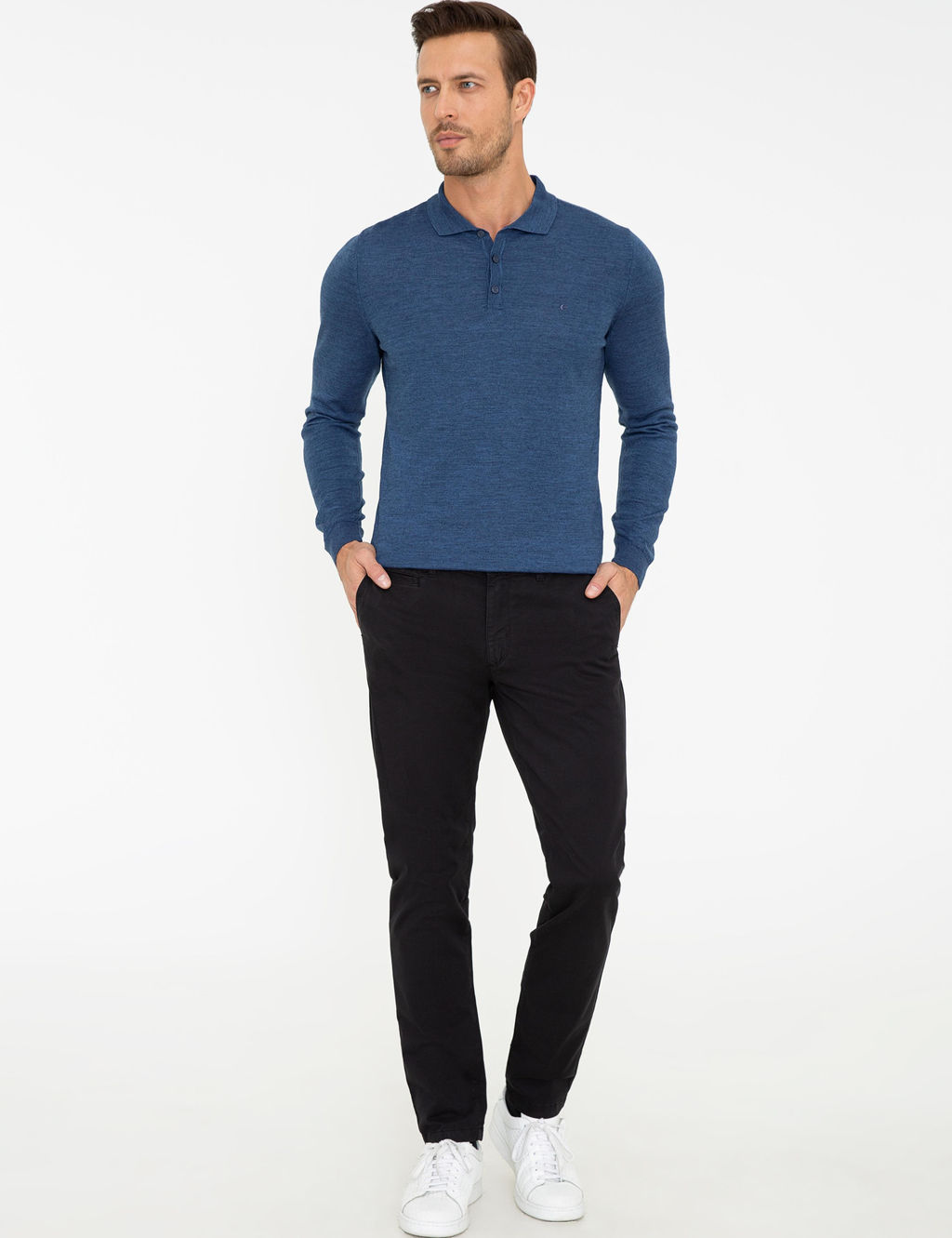 _ndigo Slim Fit Polo Yaka Basic Triko Kazak