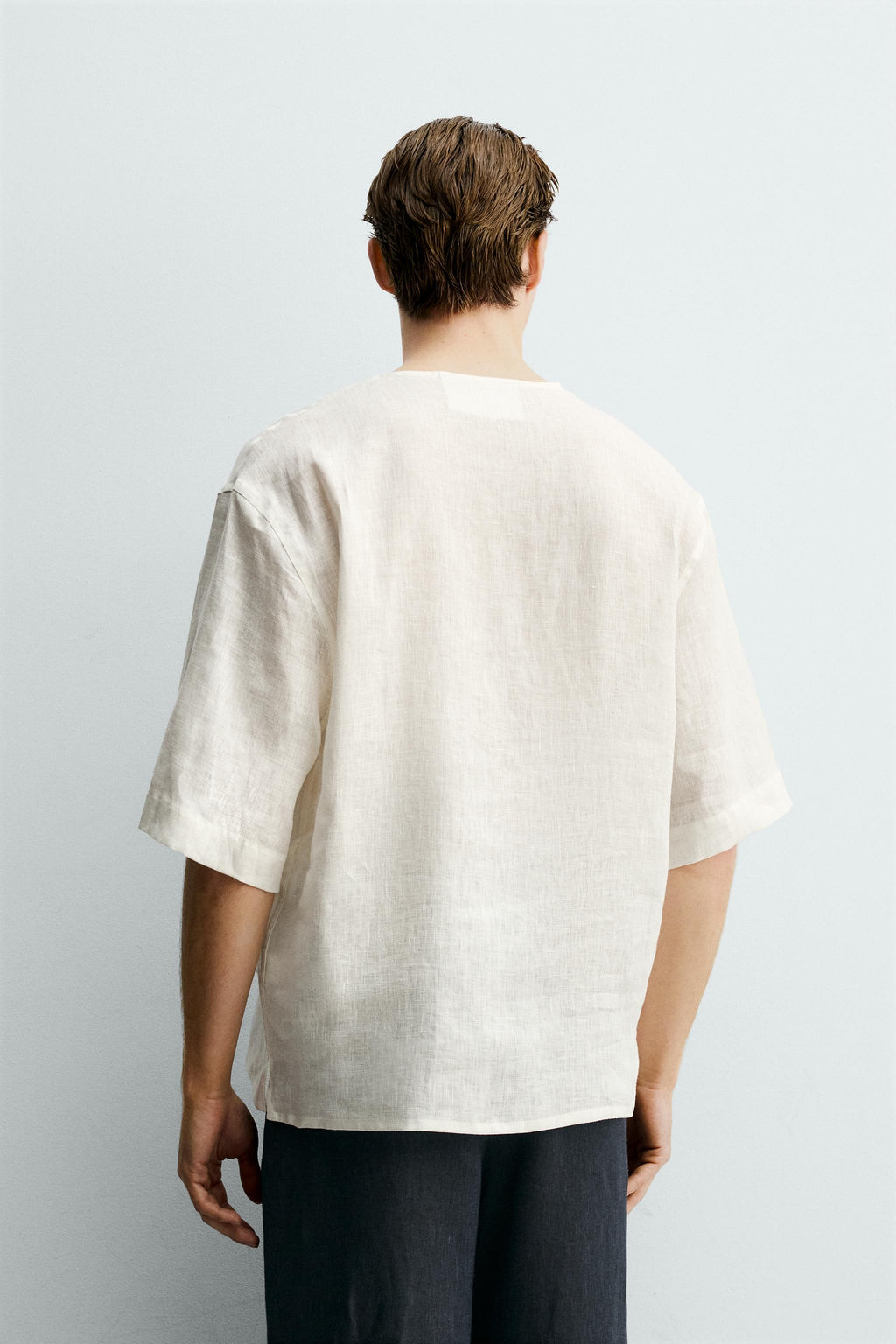CAMISA RELAXED FIT 100% LINO / Blanco roto - Zara фото 3