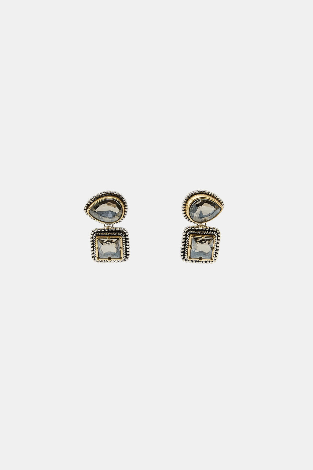 DOUBLE RHINESTONE EARRINGS - Zara фото 2