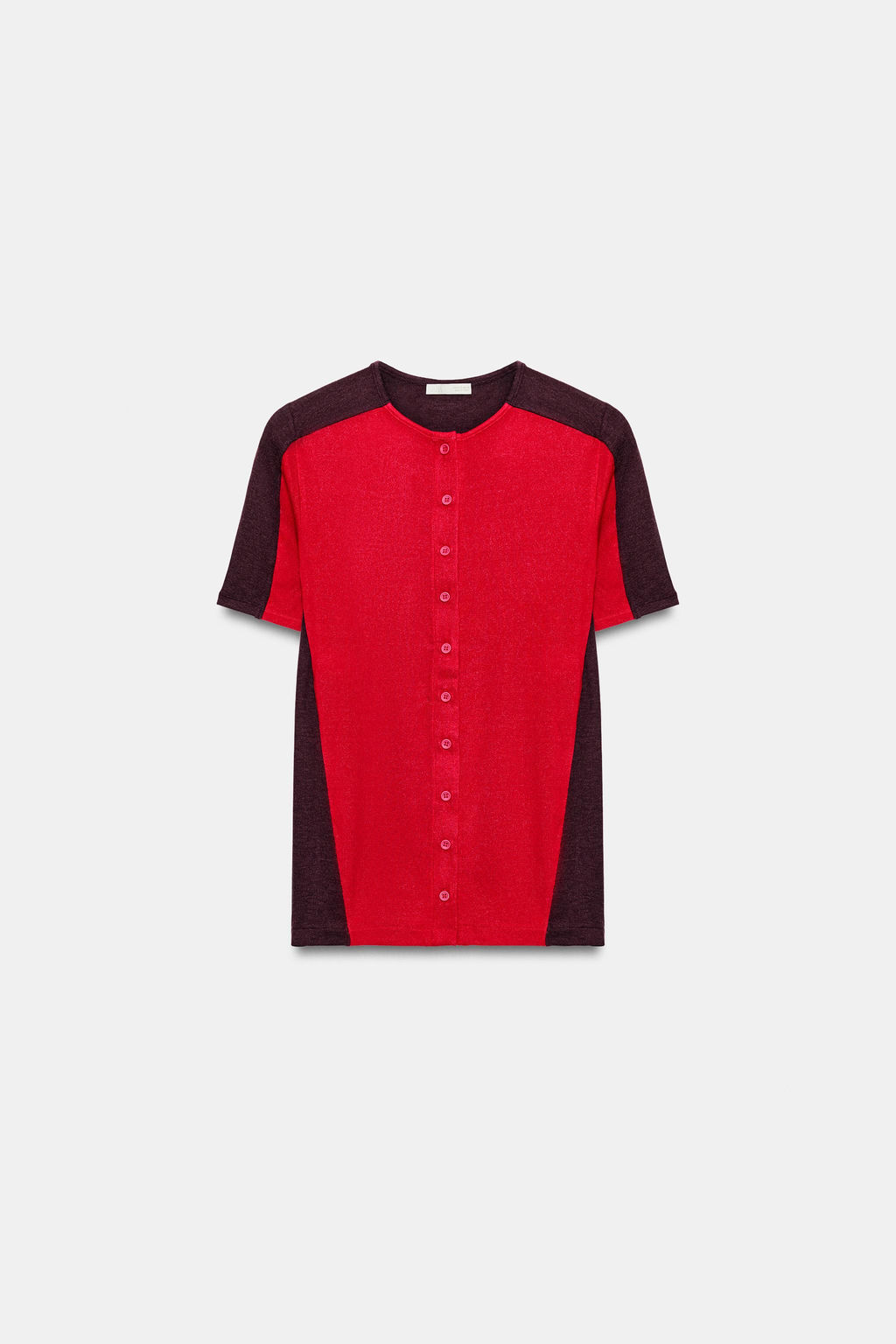 CAMISETA MANGA CORTA BOTONES / Rojo vivo - Zara фото 3