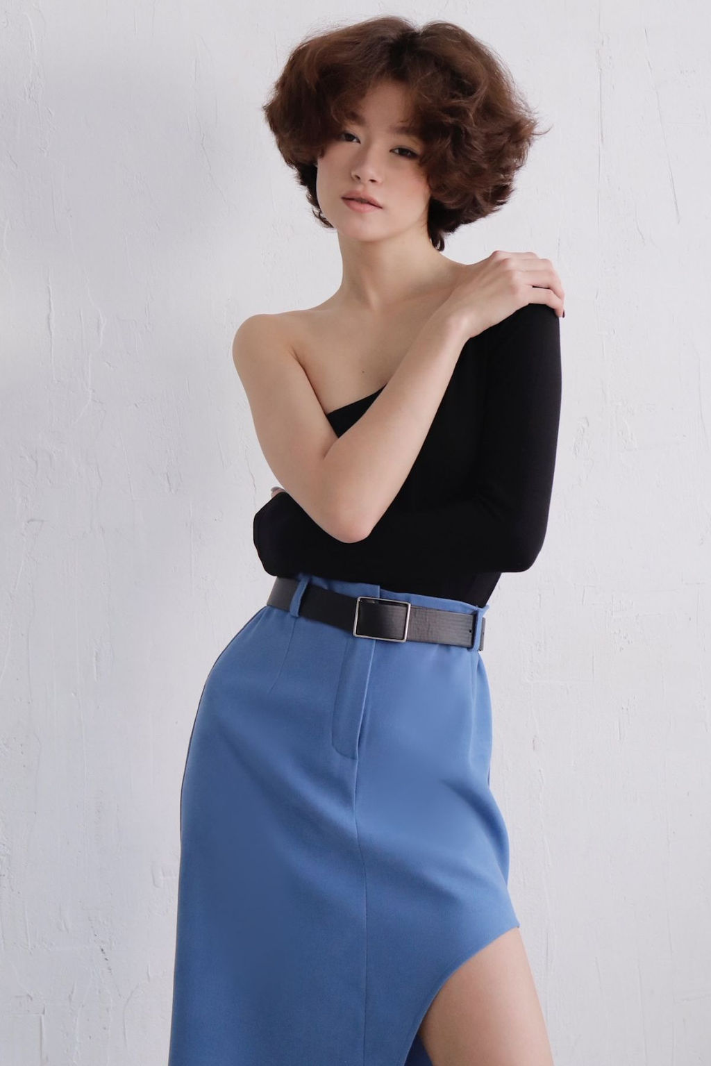 11579 Юбка с вырезом голубая - Martichelli фото 8