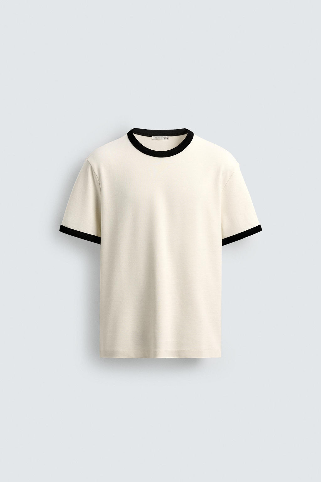 BASIC RIBBED CONTRAST T-SHIRT - Zara фото 7