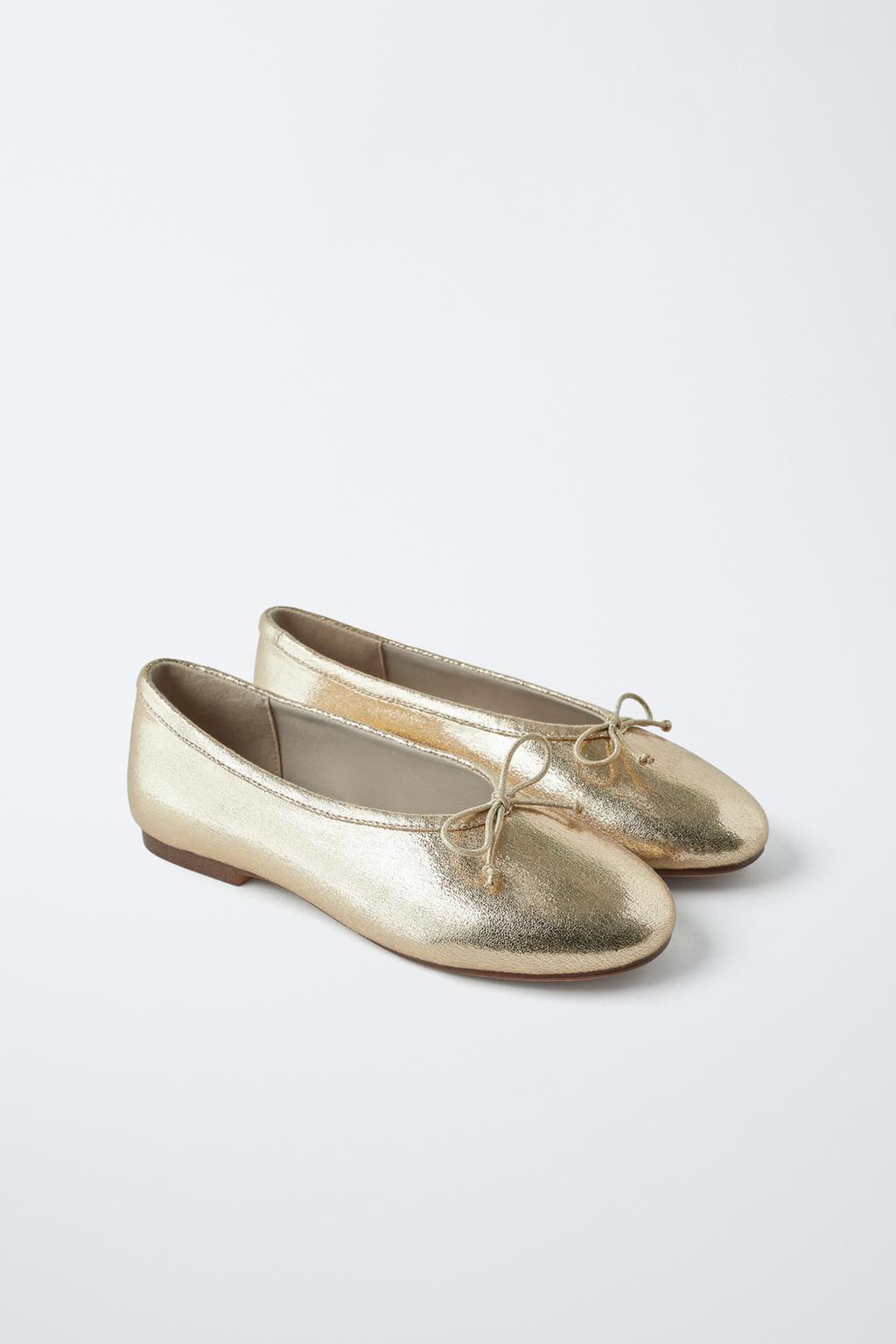 METALLIC BALLET FLATS - Zara фото 2