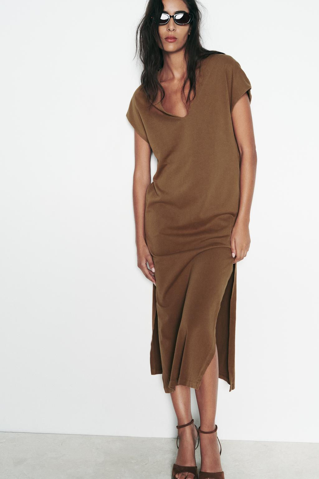 WASHED MIDI DRESS - Zara фото 10