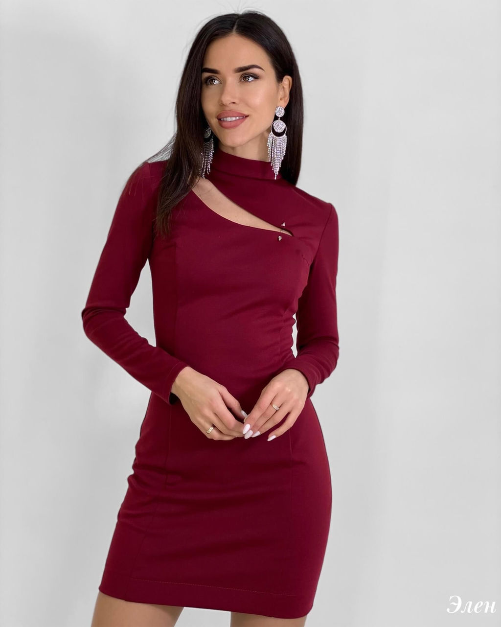 Платье Элен (бордовый) - Nadi bordo фото 6