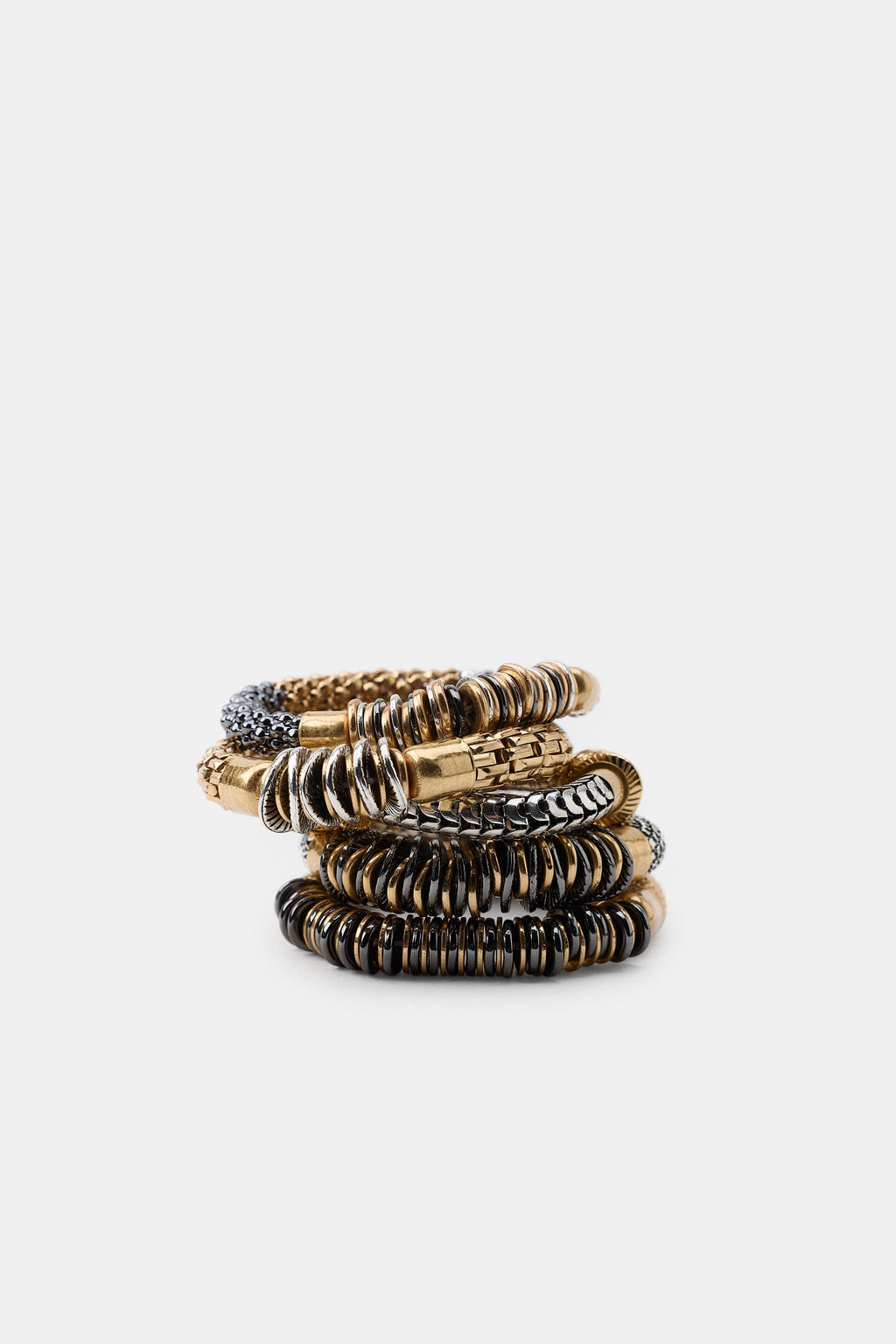 PACK 5 PULSERAS EL?STICAS COMBINADAS / Oro / Plata - Zara фото 3