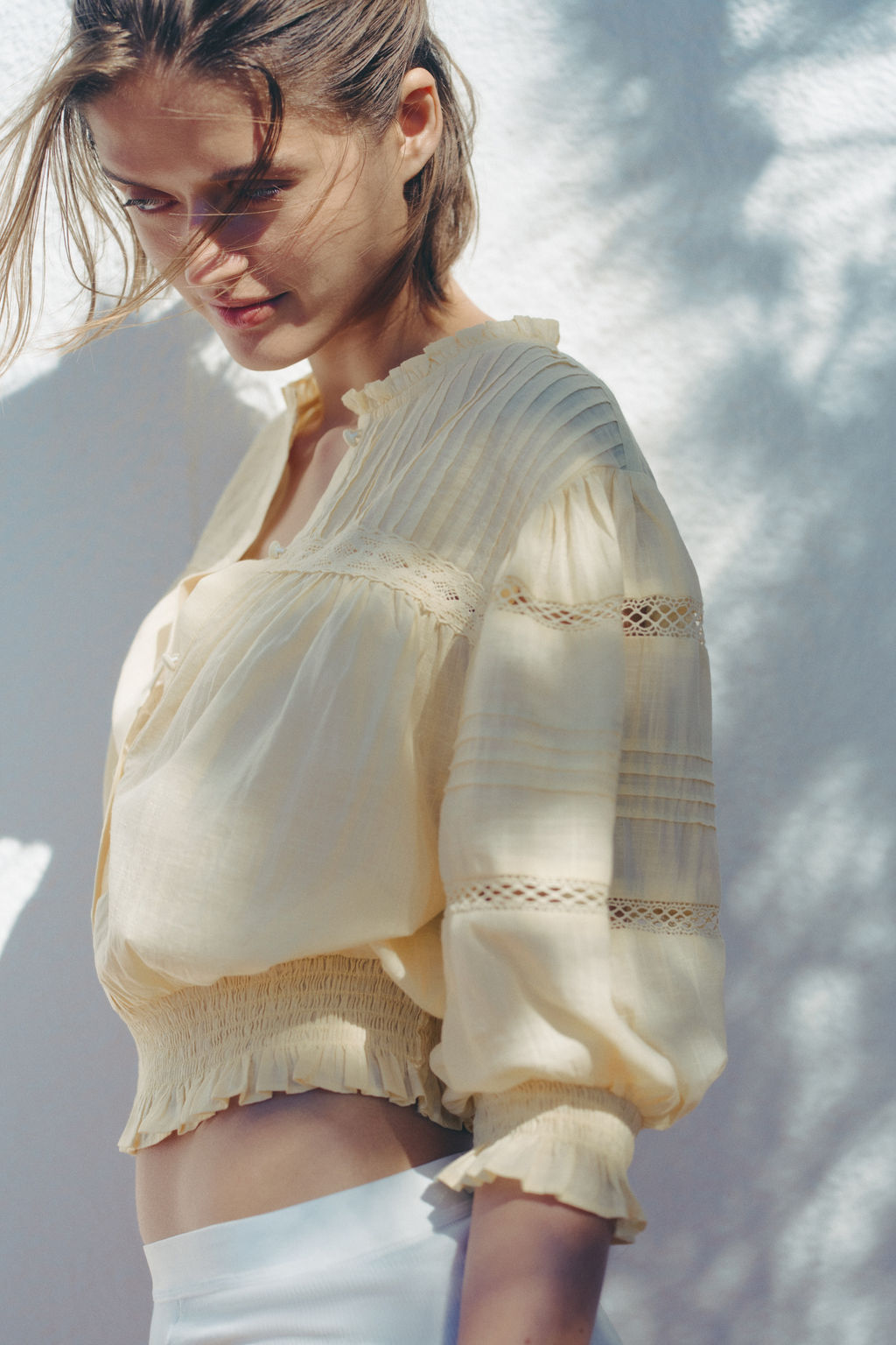 Blusa de algod?n con jaretas - H&m фото 4