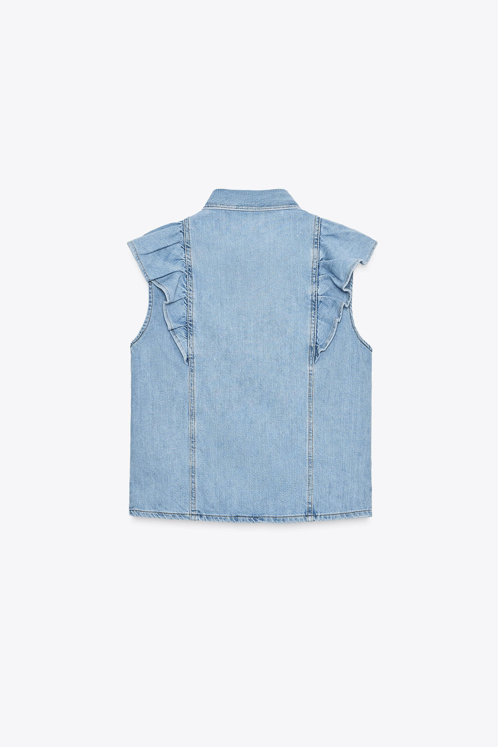 Z1975 DENIM SHIRT WITH RUFFLES - Zara фото 5