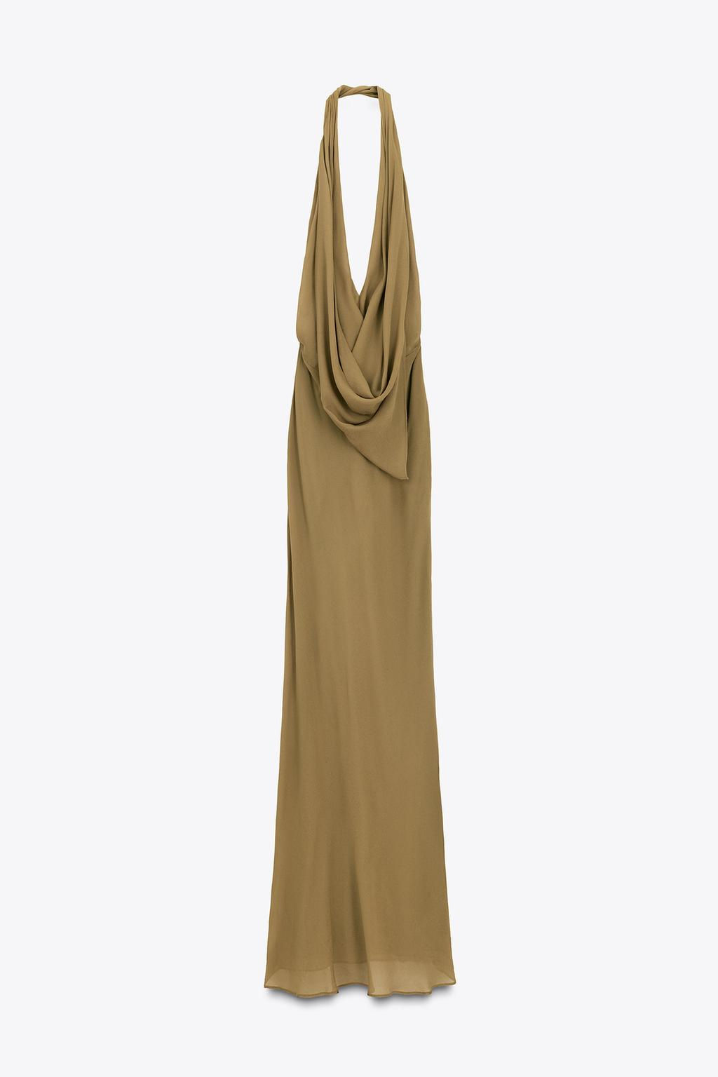 LIMITED EDITION DRAPED HALTERNECK MAXI DRESS - Zara фото 3