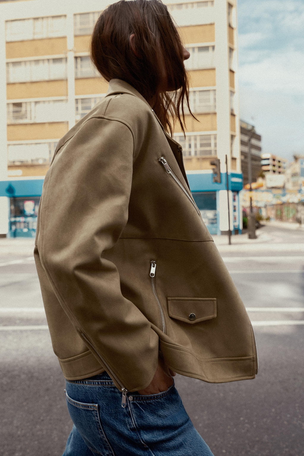 FAUX SUEDE BIKER JACKET - Zara фото 6