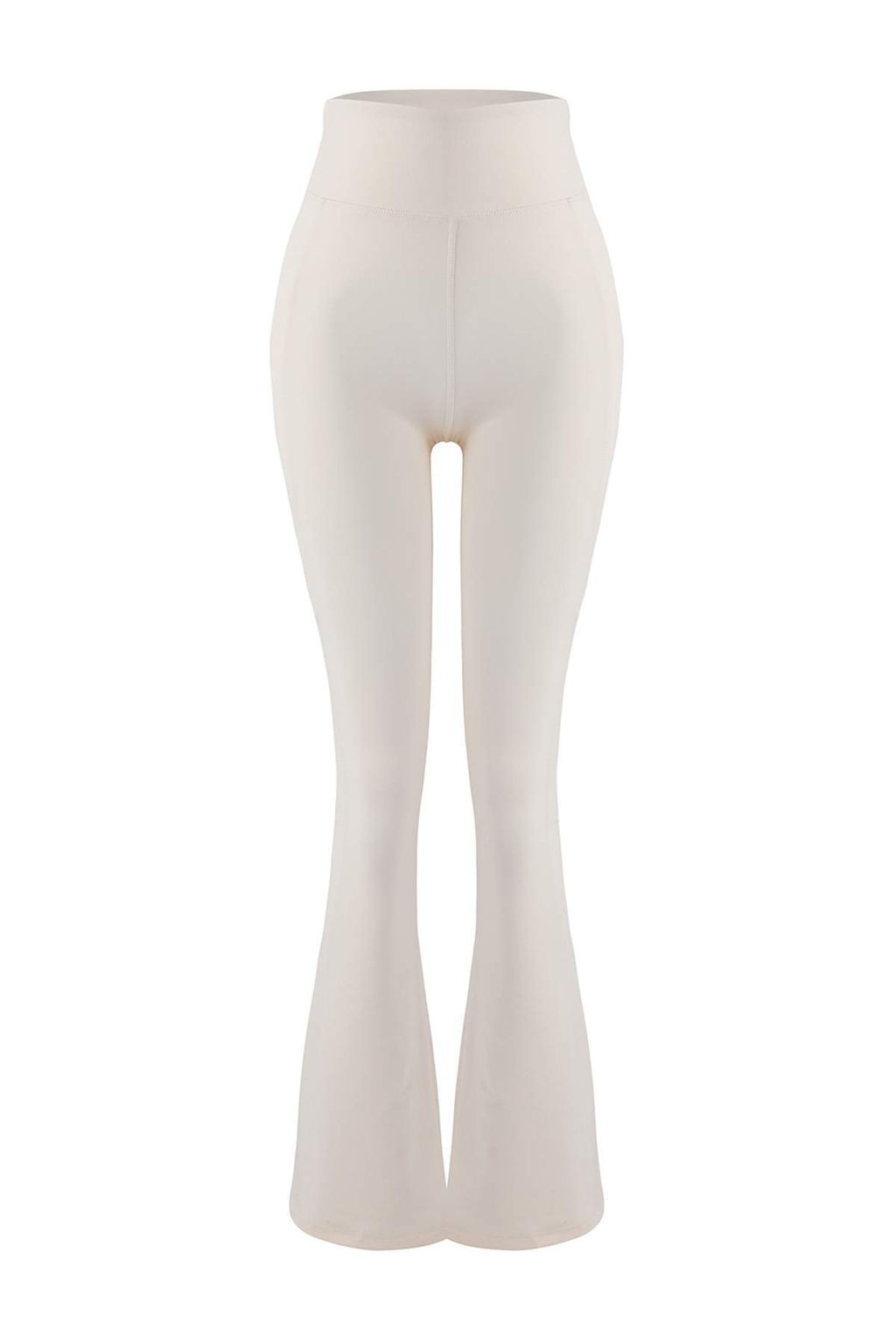 Ekru F?rcal? Soft Kumas Reflektor Bask?l? Ispanyol Paca Yoga Orme Spor Tayt THMAW24TY00066