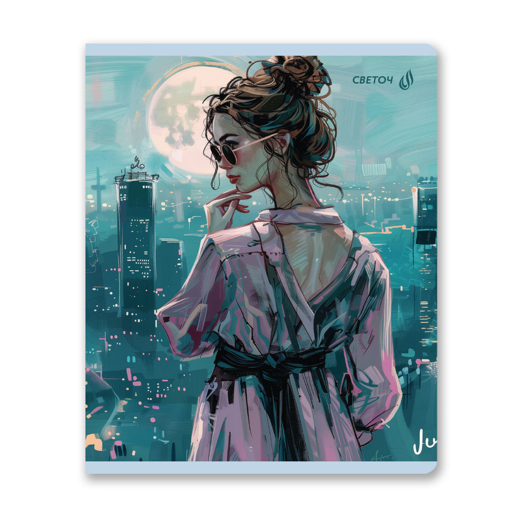 Светоч Т81 Тетрадь ученическая общая, выборочный лак, A5 80 л. на скобе 65 г/кв.м , белизна 100 % 5 шт. клетка 01127 Оглянись