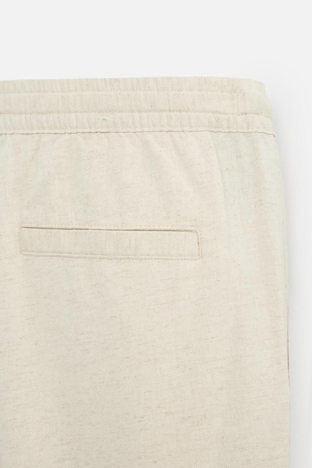 COTTON-LINEN RELAXED FIT TROUSERS - Zara фото 19