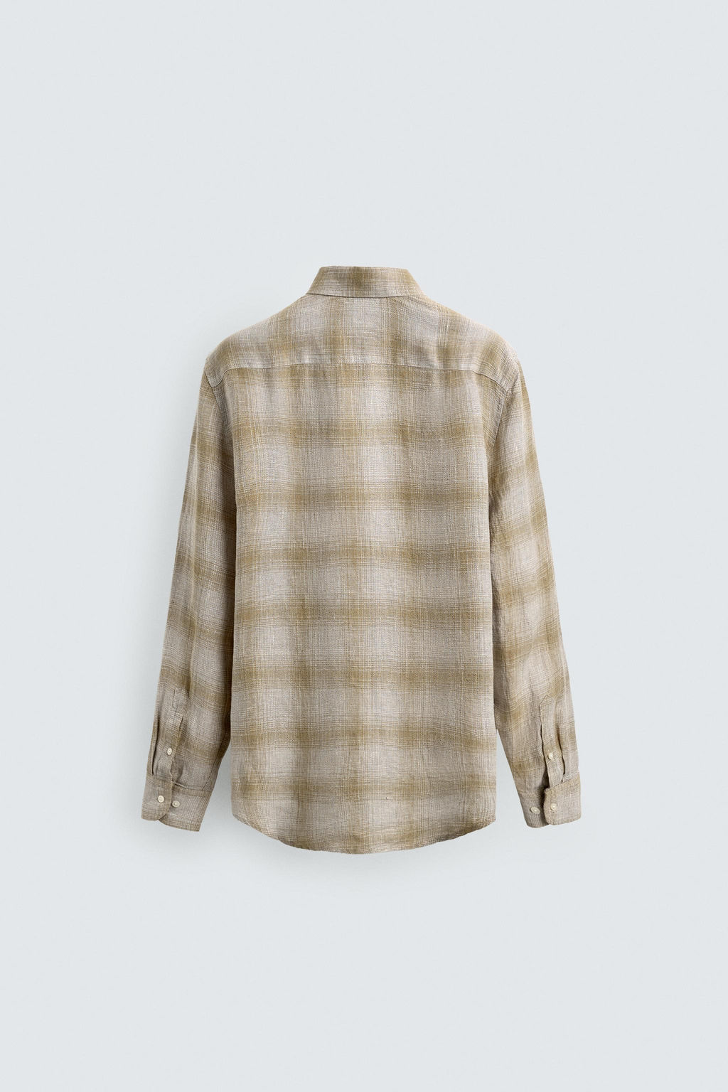 CAMISA CUADROS MEZCLA LINO / Crudo/Amarillo - Zara фото 8