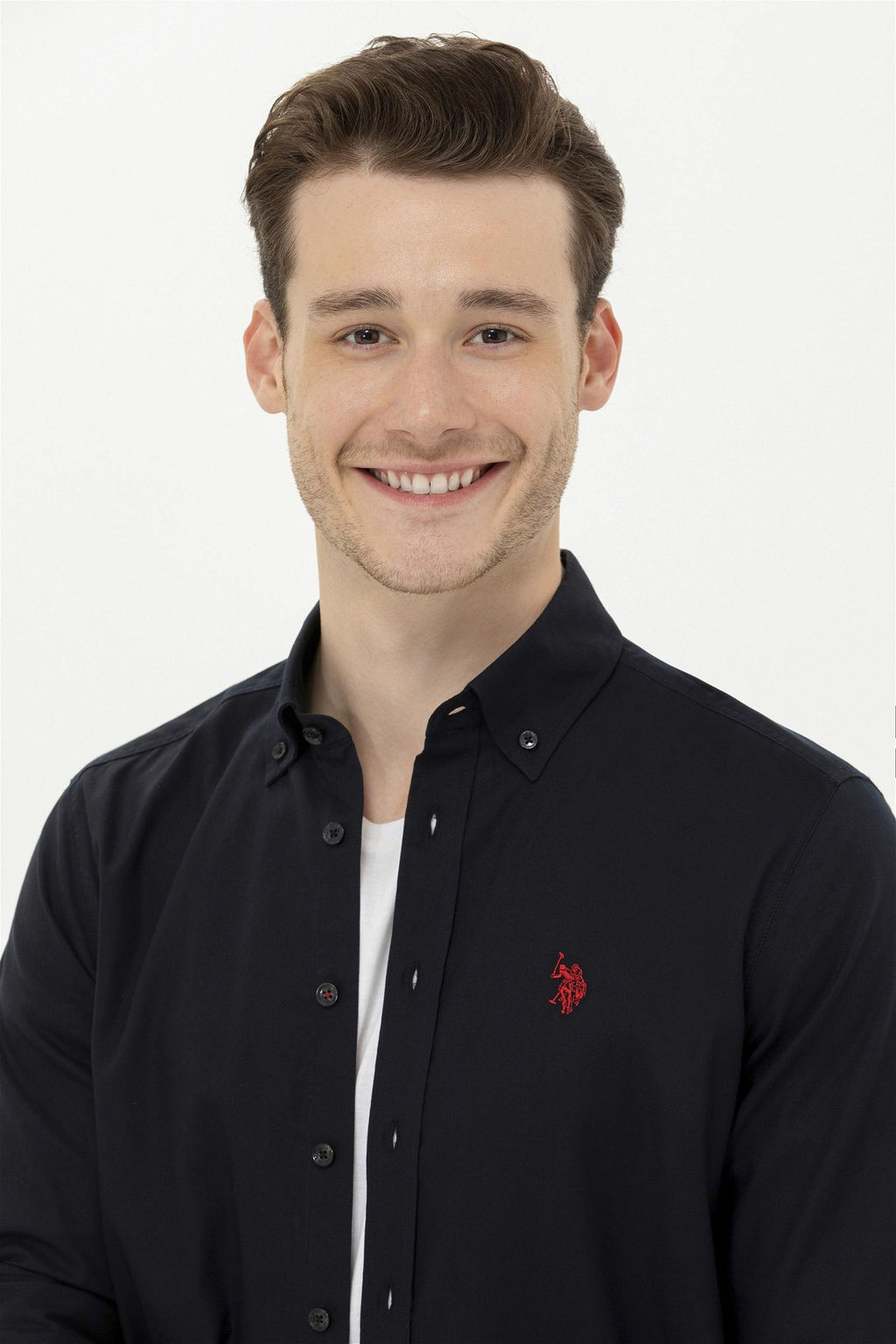 U. S. Polo Assn Мужская черная базовая рубашка с длинным рукавом - U.s. polo assn фото 10