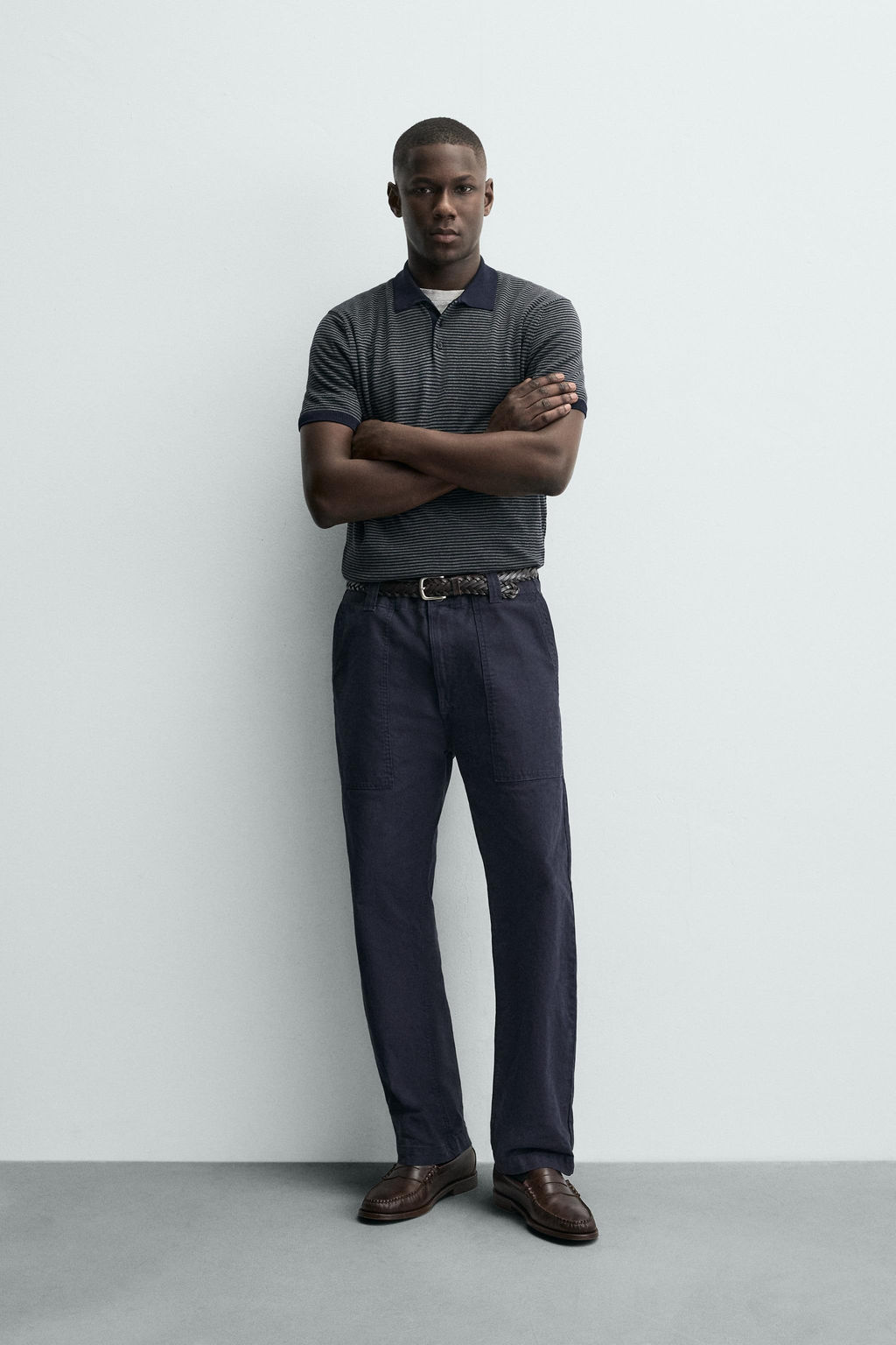 REGULAR FIT STRIPED KNIT POLO SHIRT - Zara фото 8