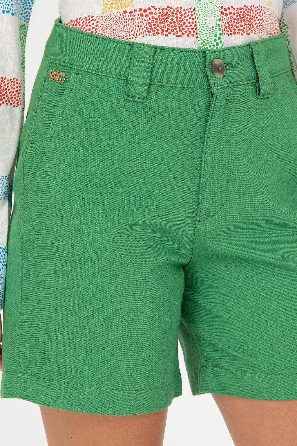 Женские зеленые тканые шорты - U.s. polo assn фото 5