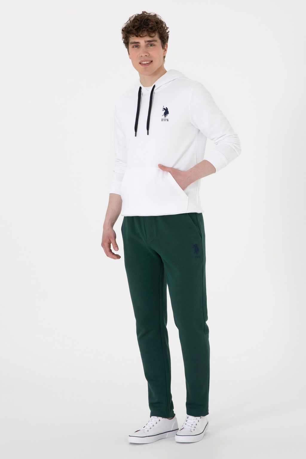 Erkek Beyaz Basic Sweatshirt