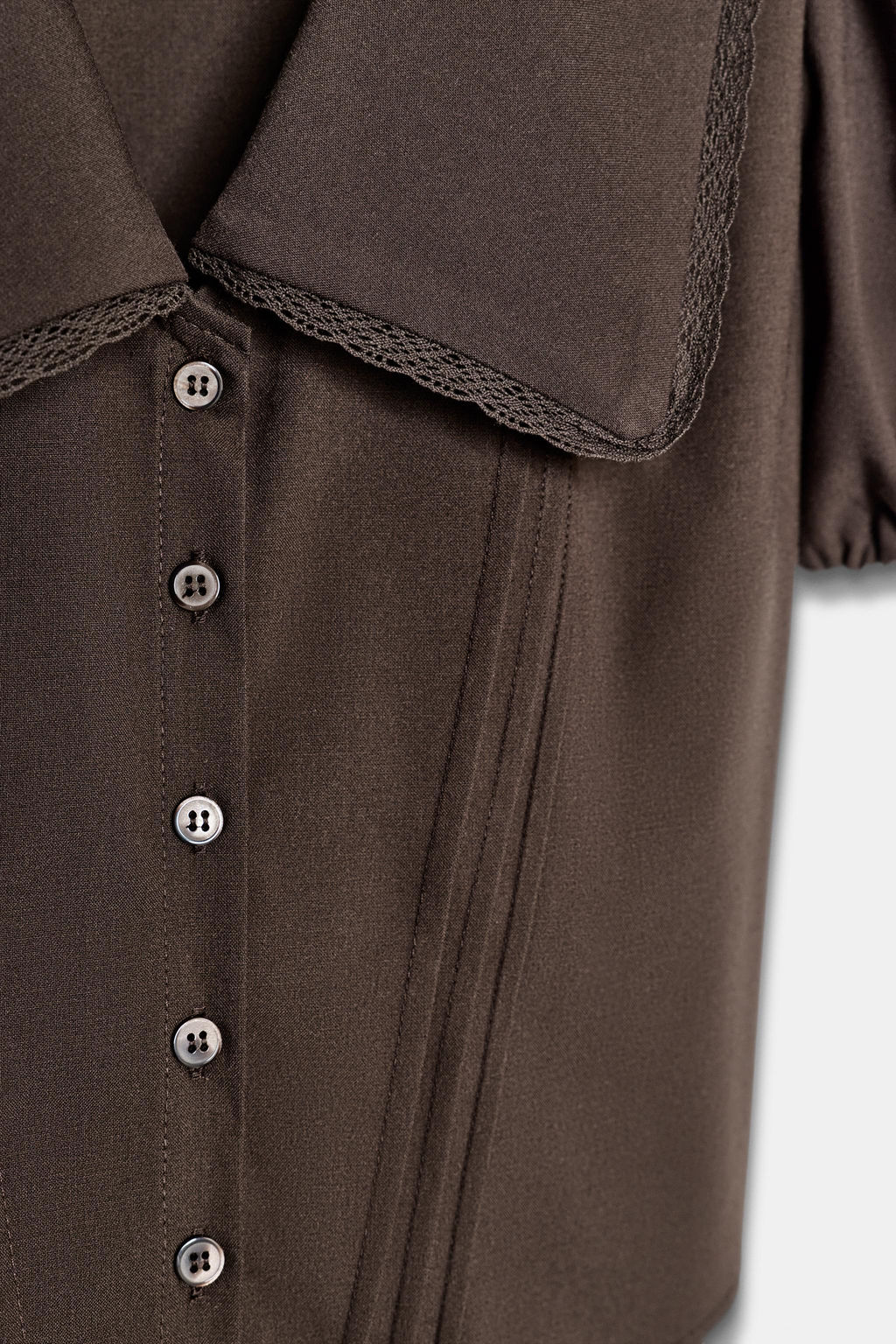 PUFF SLEEVE PETER PAN COLLAR TOP - Zara фото 9