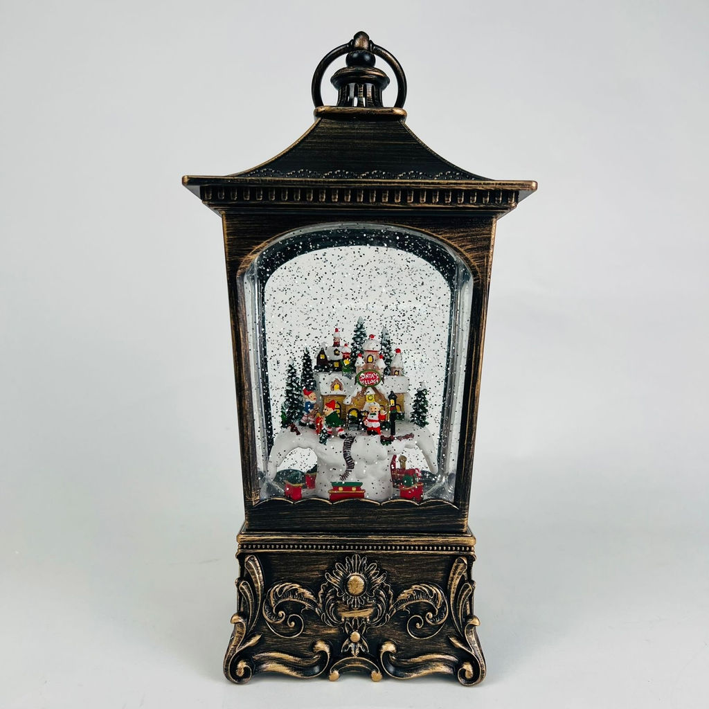 Новогодний декор Фонарь стекло 28 см в ассортименте (арт. K-29) - Ип лебедев о.ю фото 2