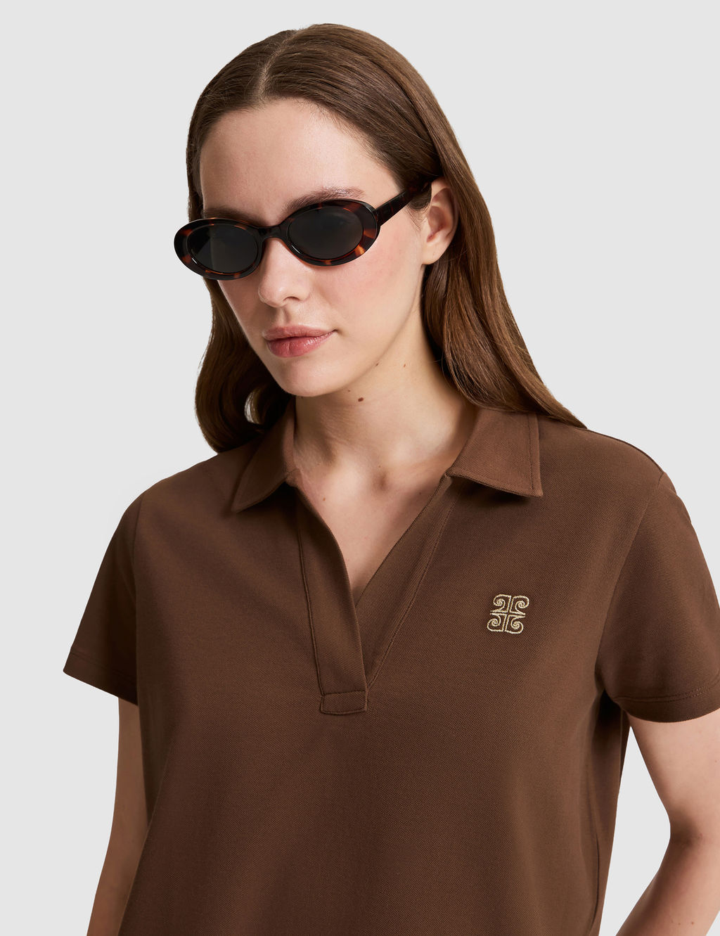 Kahverengi Comfort Fit Polo Yaka Ti__rt