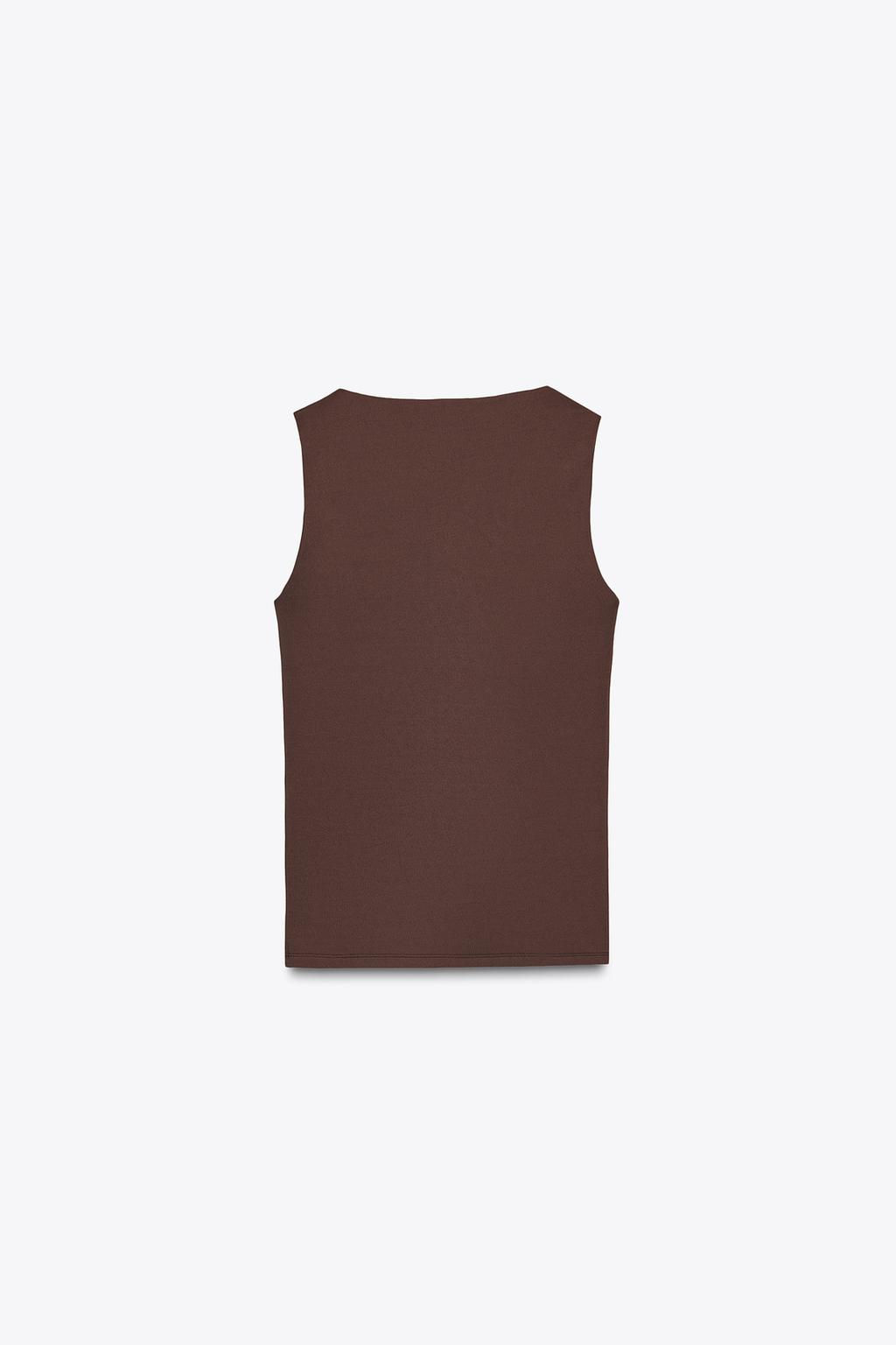 POLYAMIDE TOP WITH WIDE STRAPS - Zara фото 34