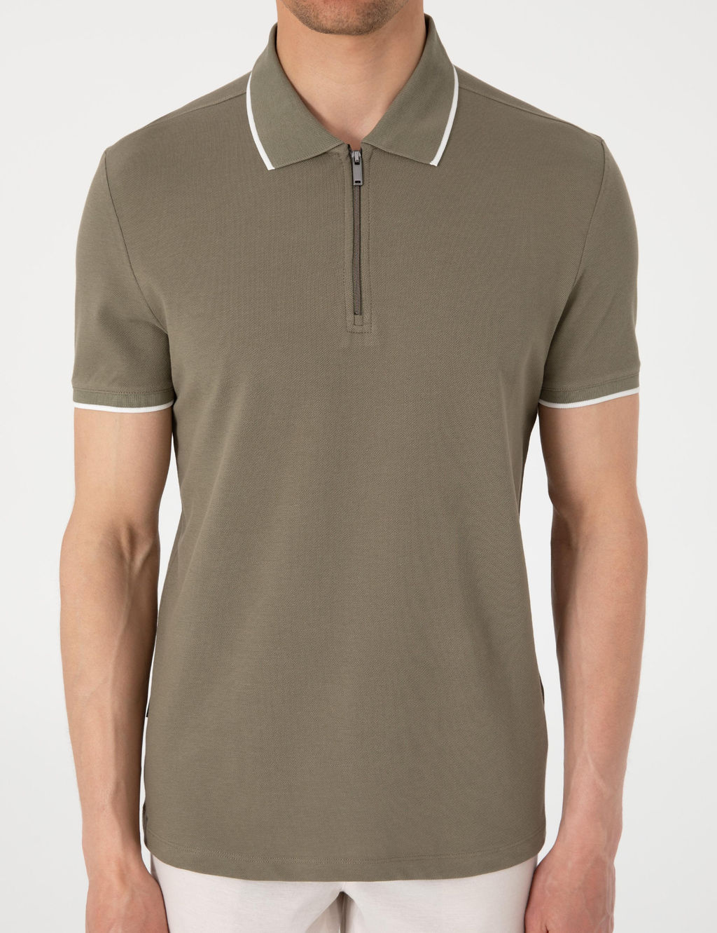Haki Slim Fit Polo Yaka Ti__rt - Pierre cardin фото 6