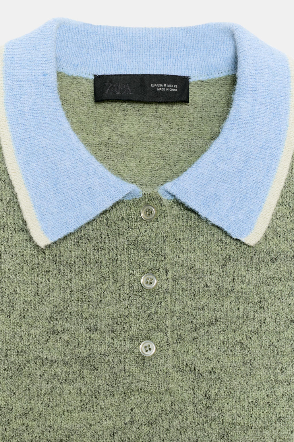 CONTRAST KNIT POLO SWEATER - Zara фото 10