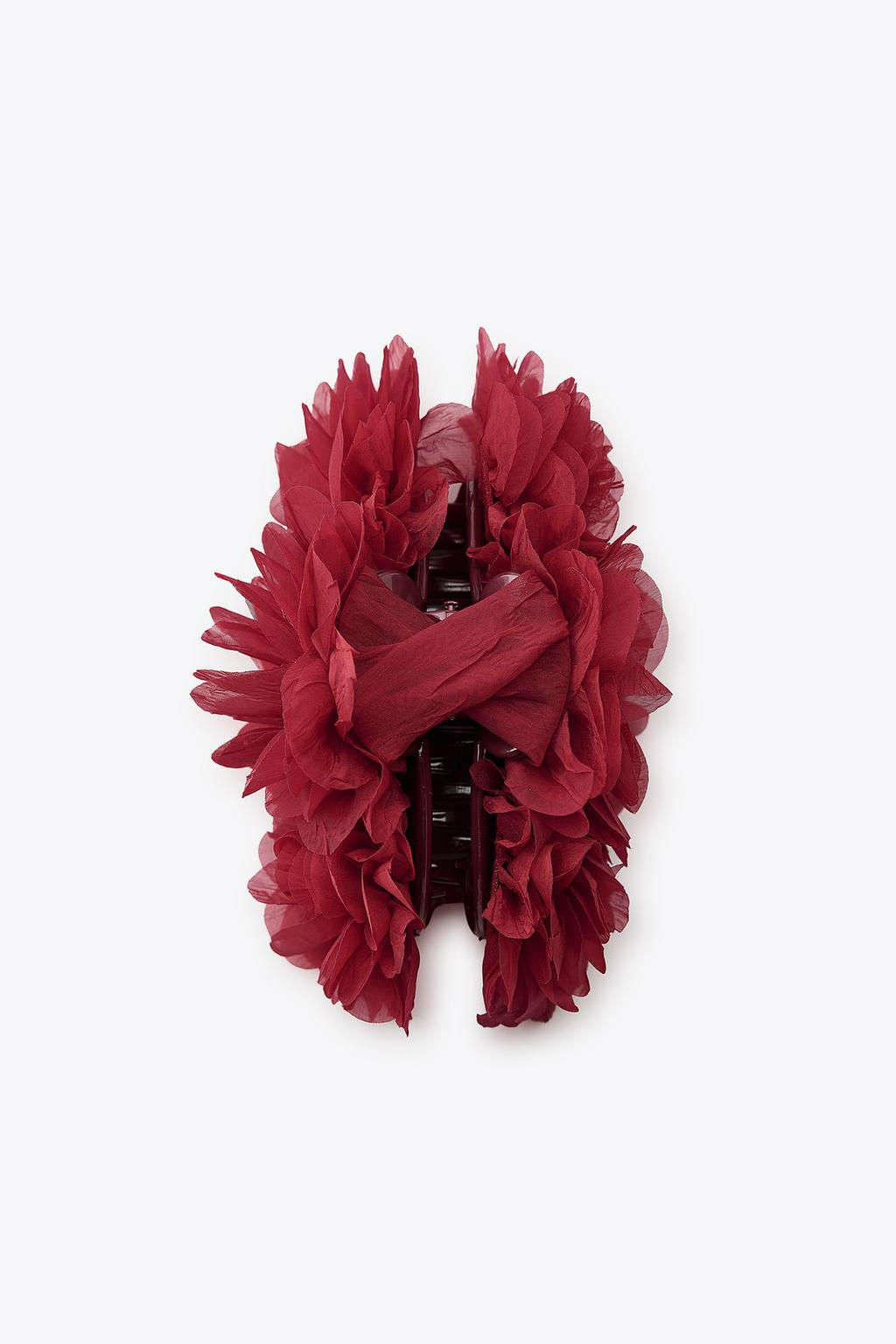 ORGANZA FLOWER SHEEPSKIN CLIP - Zara фото 8