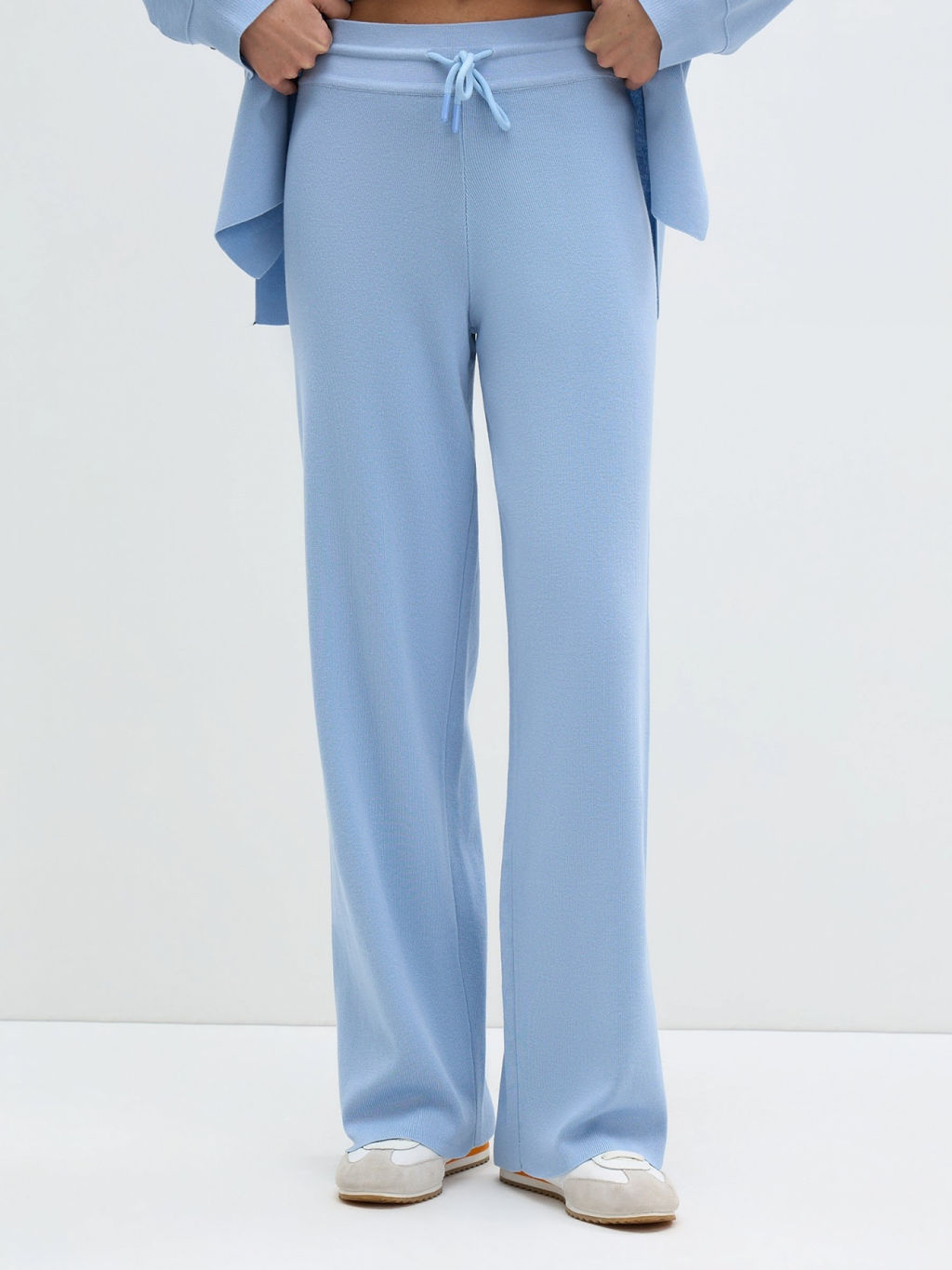 Conso/KSS 240710 - grey-blue Комплект кардиган и брюки  фото 4