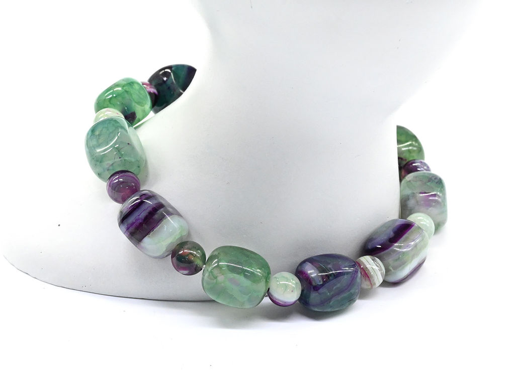 Браслет из агата тонированного прямоугольник 9*12мм цв.флюорит