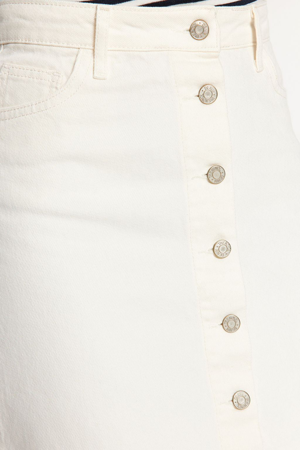 TRENDYOLMILLA Ekru Dugme Kapamal? Denim Kot Etek TCTSS23EE00024  фото 15