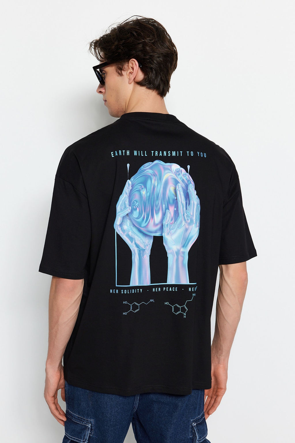 TRENDYOL MAN Siyah Oversize Bisiklet Yaka K?sa Kol T-Shirt TMNSS23TS00236 - Trendyolmilla фото 7
