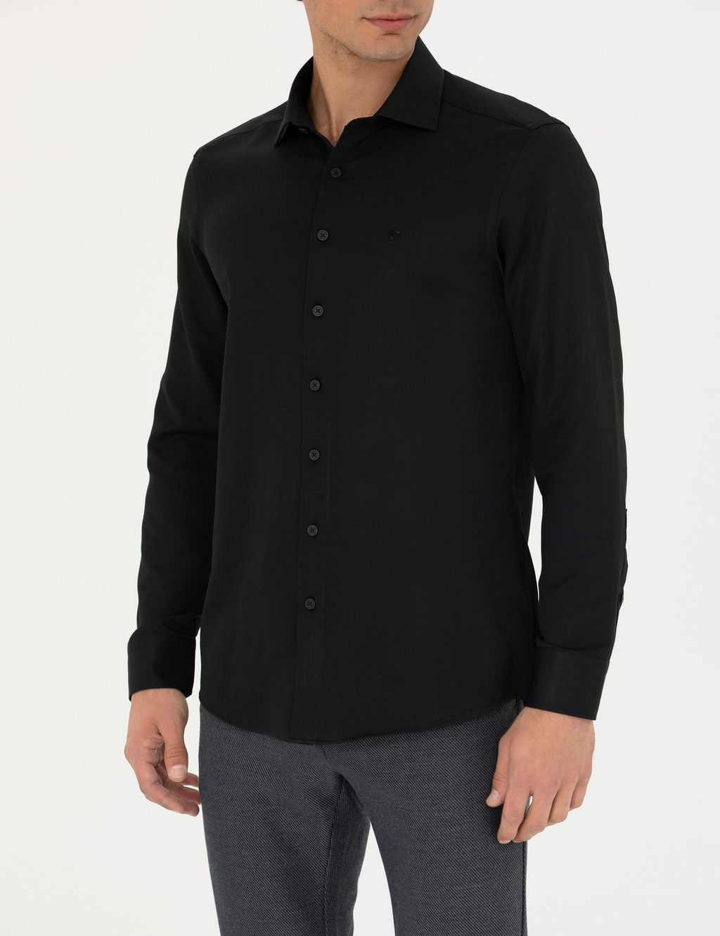 Siyah Slim Fit Uzun Kollu G_mlek