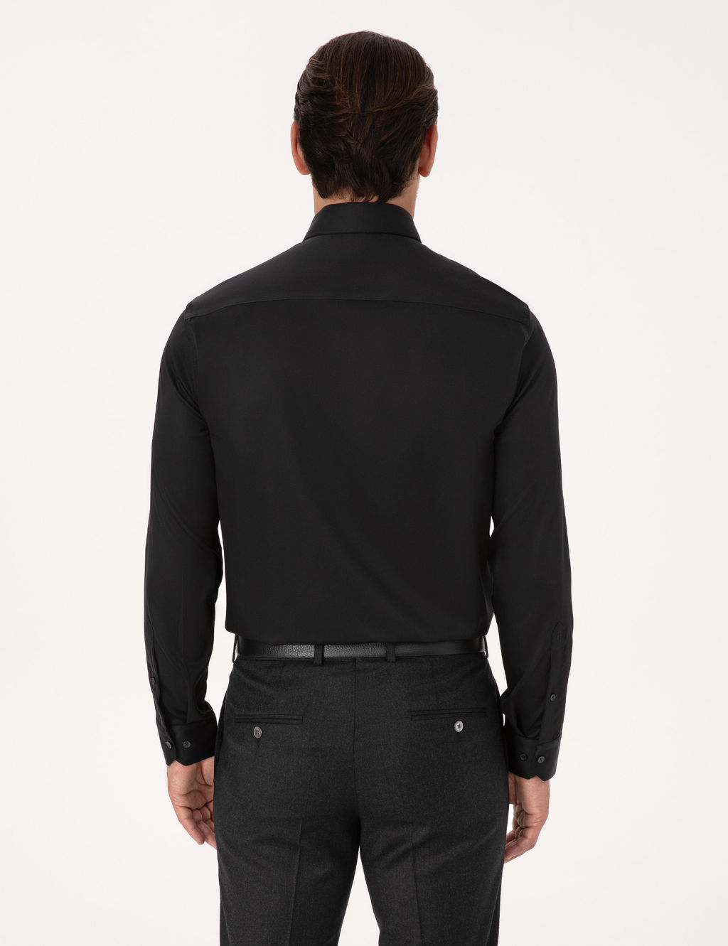 Siyah Slim Fit %100 Pamuk Non Iron Kolay _t_lenebilir Klasik G_mlek - Cacharel фото 5