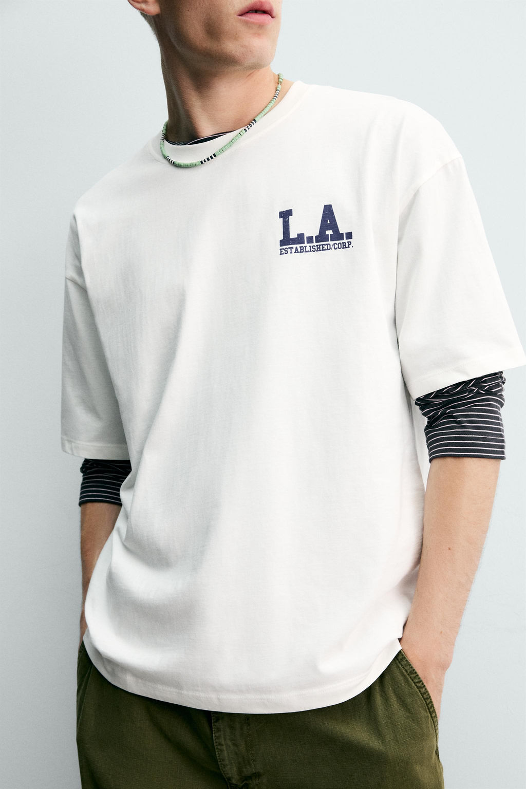 CAMISETA RELAXED FIT ESTAMPADOS LAVADOS / Blanco - Zara фото 5