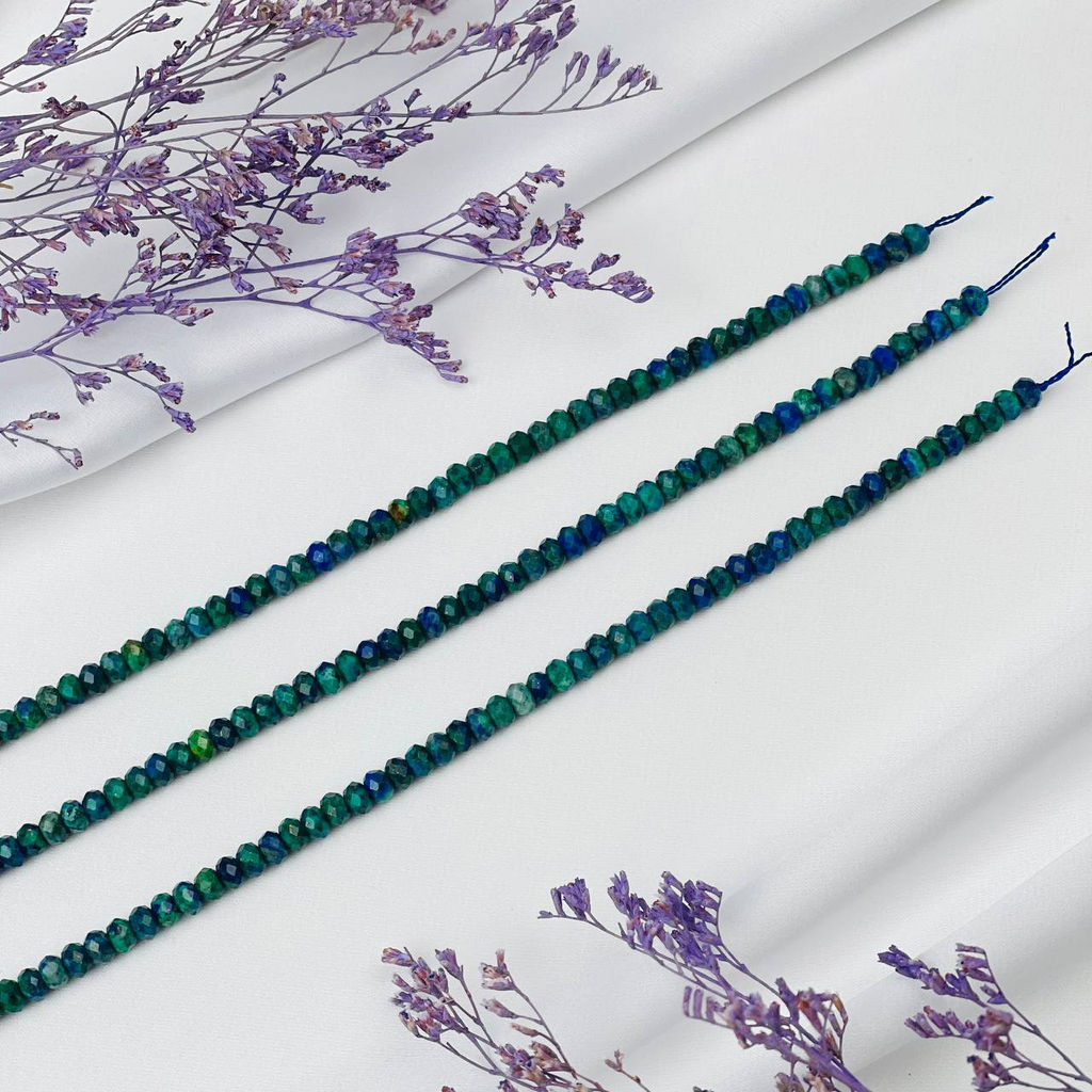 Бусины для украшений из Азурита (110 бусин)