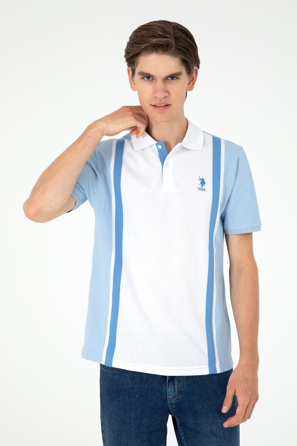 Мужская голубая футболка Неожиданная скидка в корзине - U.s. polo assn фото 3