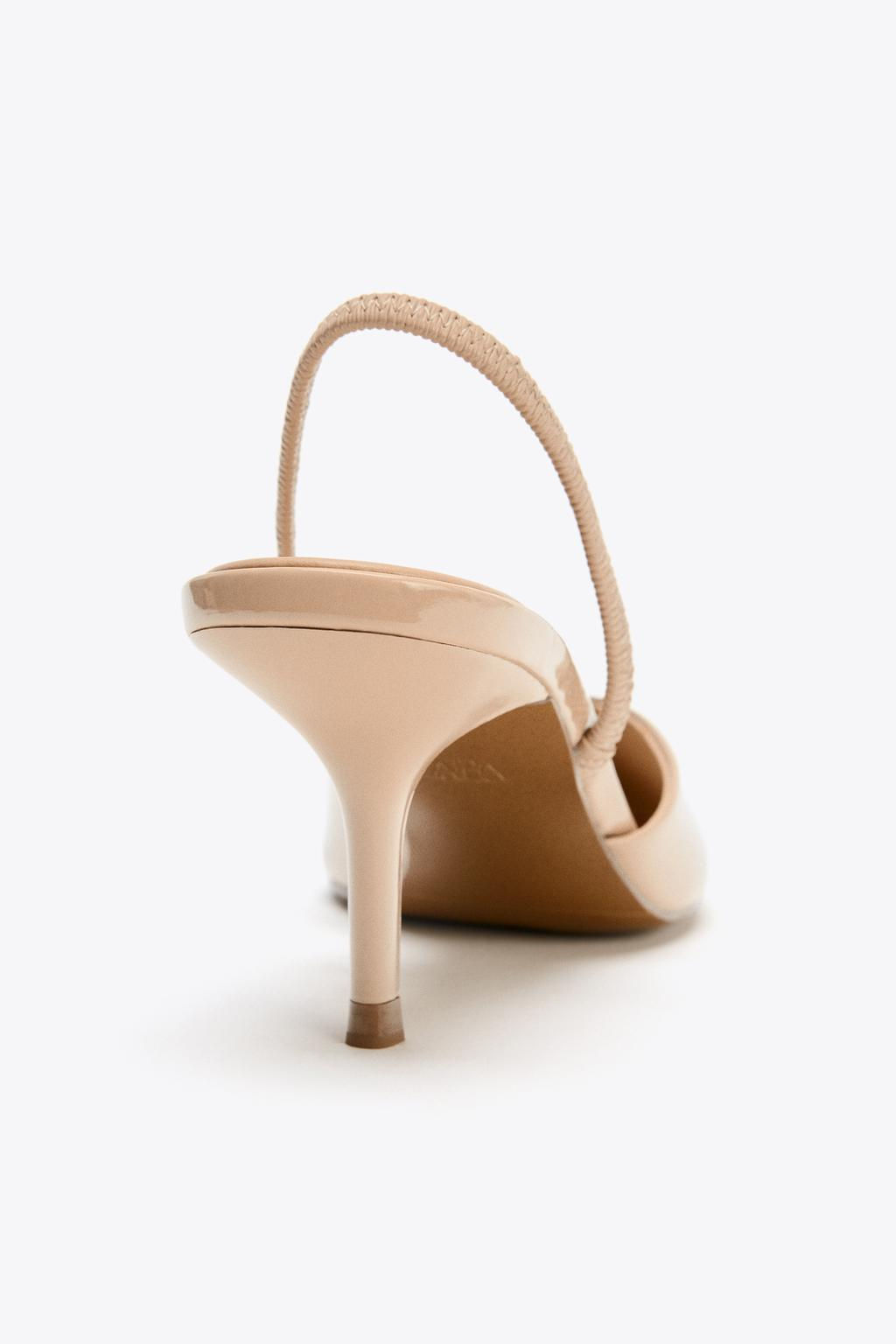 PATENT-EFFECT SLINGBACK HEELS - Zara фото 5