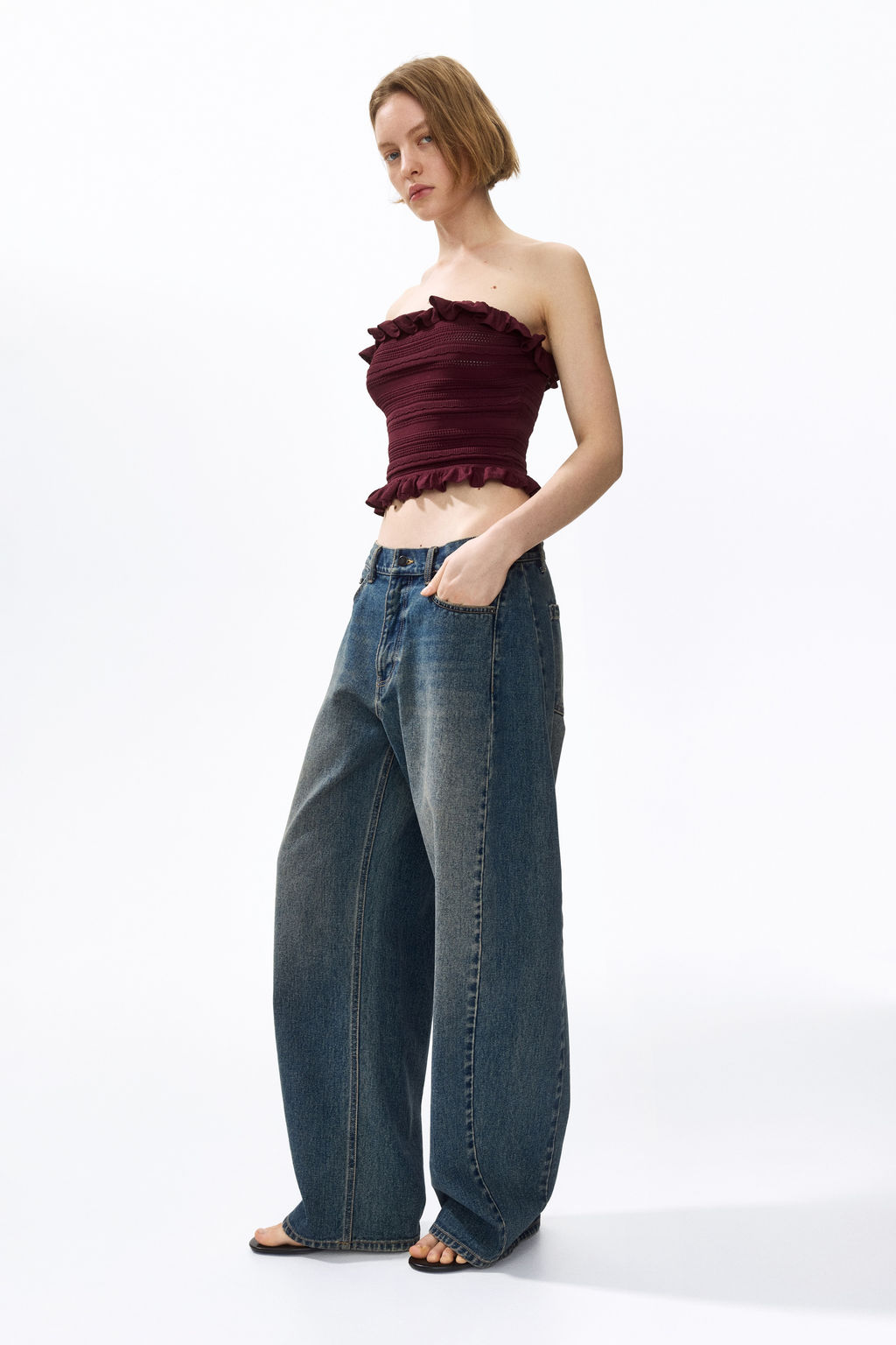 Top bandeau en punto pointelle - H&m фото 6