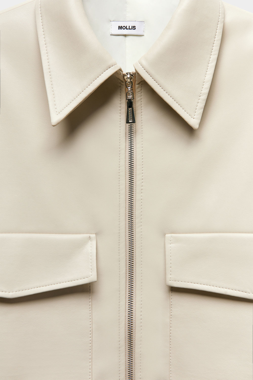 Куртка укороченная из экокожи с накладными карманами - Mollis фото 5