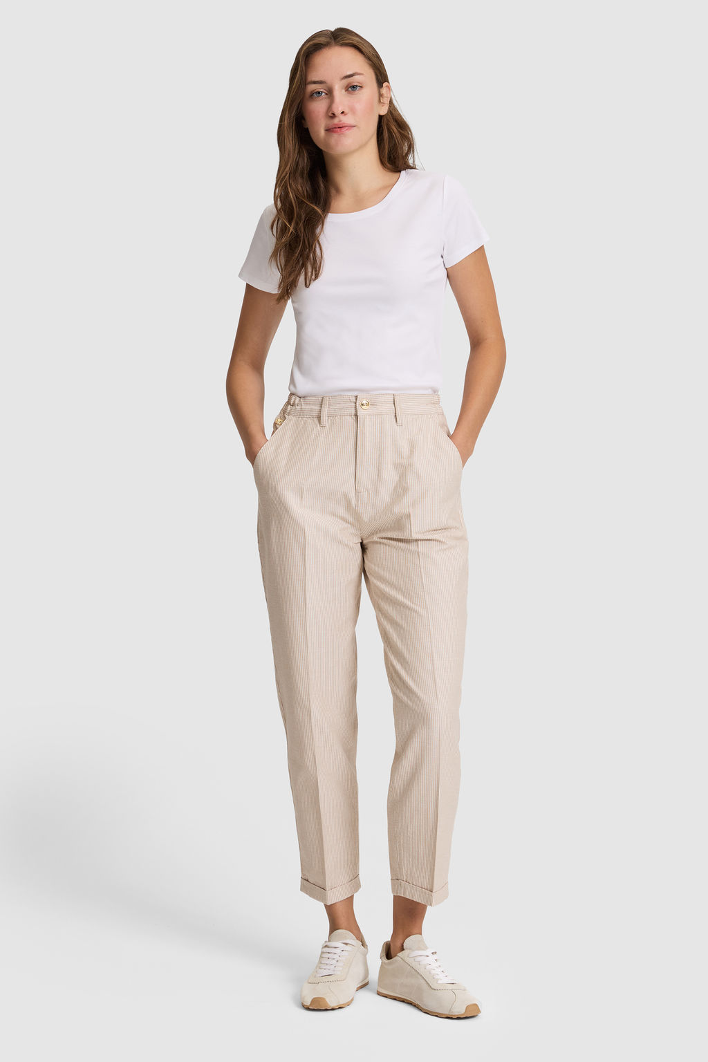 Kad_n Beyaz Bisiklet Yaka Basic Ti__rt - U.s. polo assn фото 4