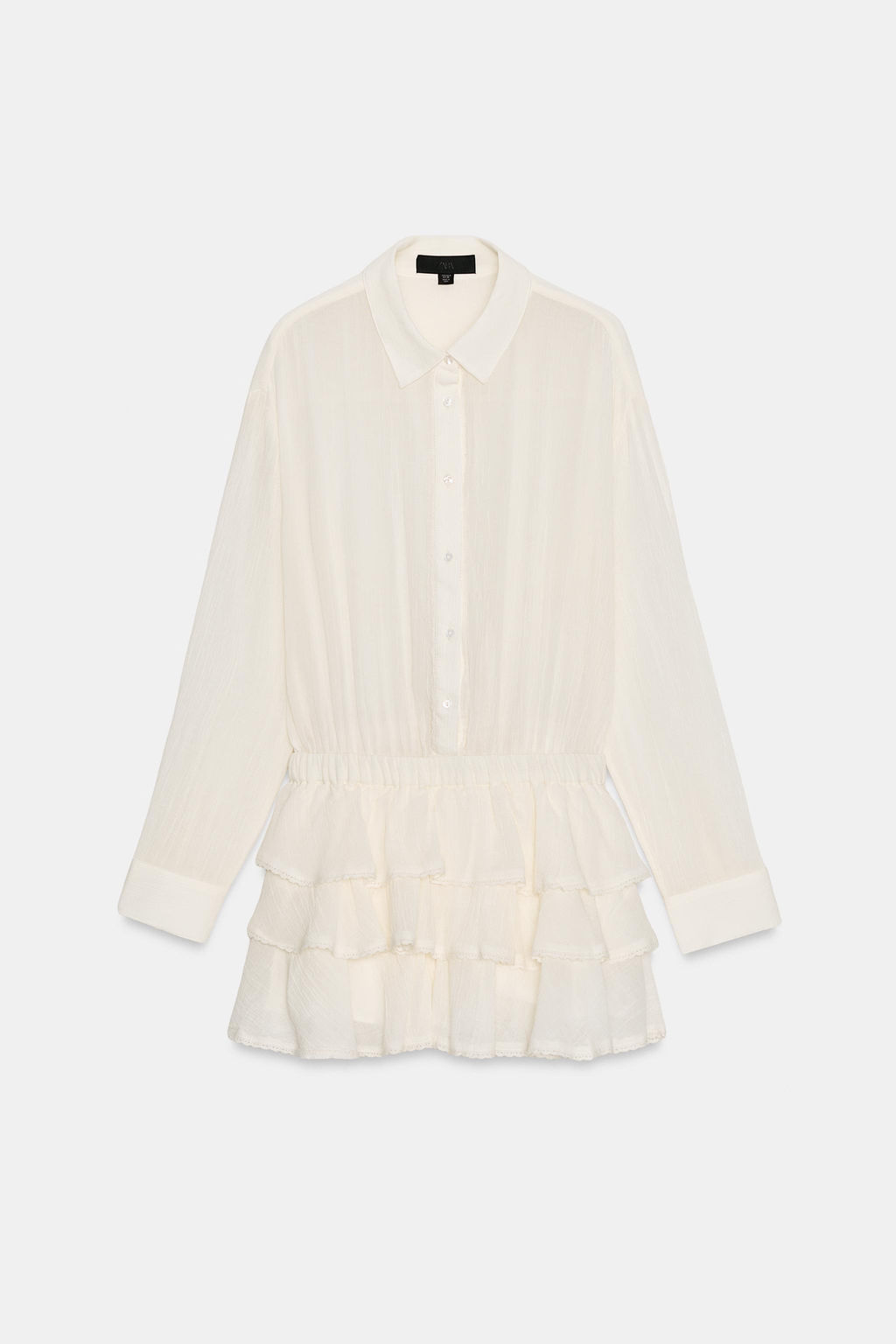 VESTIDO MONO GASA VOLANTES / Crudo - Zara фото 2